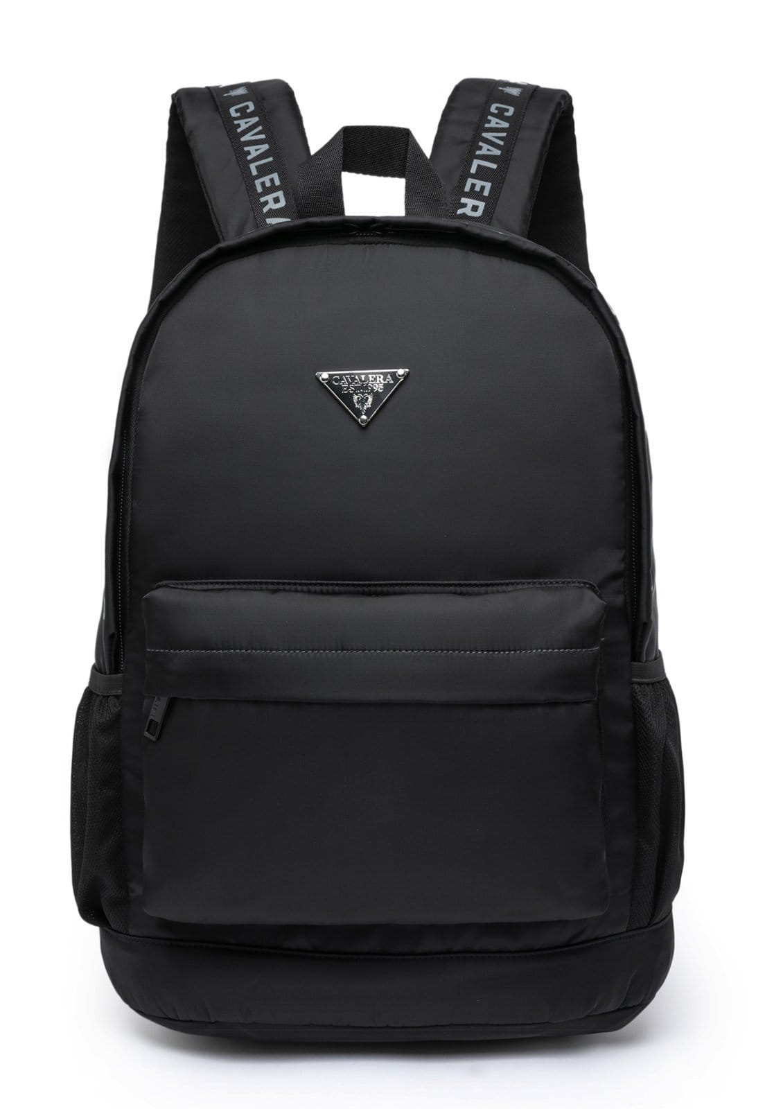 Vista principal Mochila Cavalera Feminina Espaçosa Escolar Resistente Cavalera preto