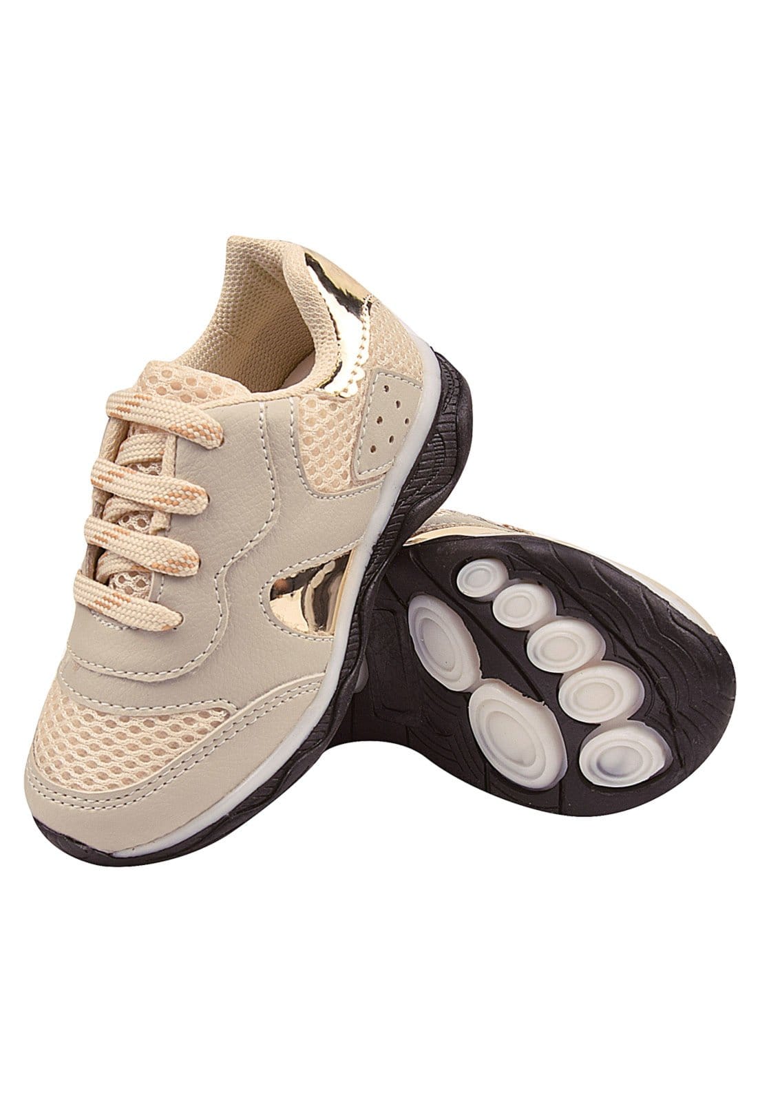 Vista 2 Infantil - Tênis Solzim Led Marfim Solzim bege