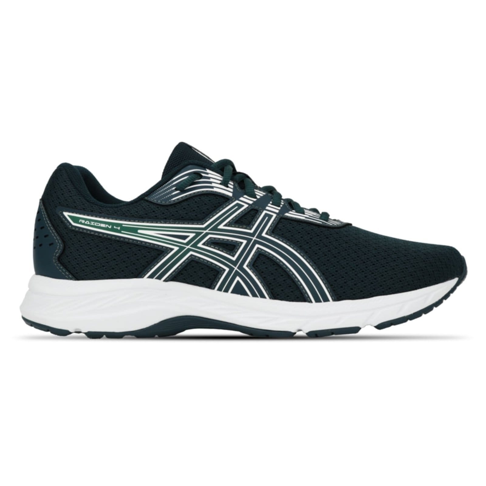 Vista principal Tênis ASICS Raiden 4 - Masculino Branco ASICS verde