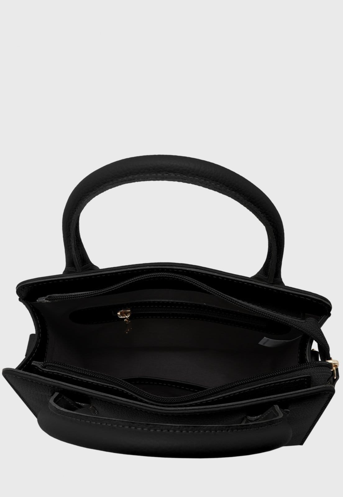 Vista 2 Bolsa Transversal de Couro Mariart Mangaba Preta Mariart preto