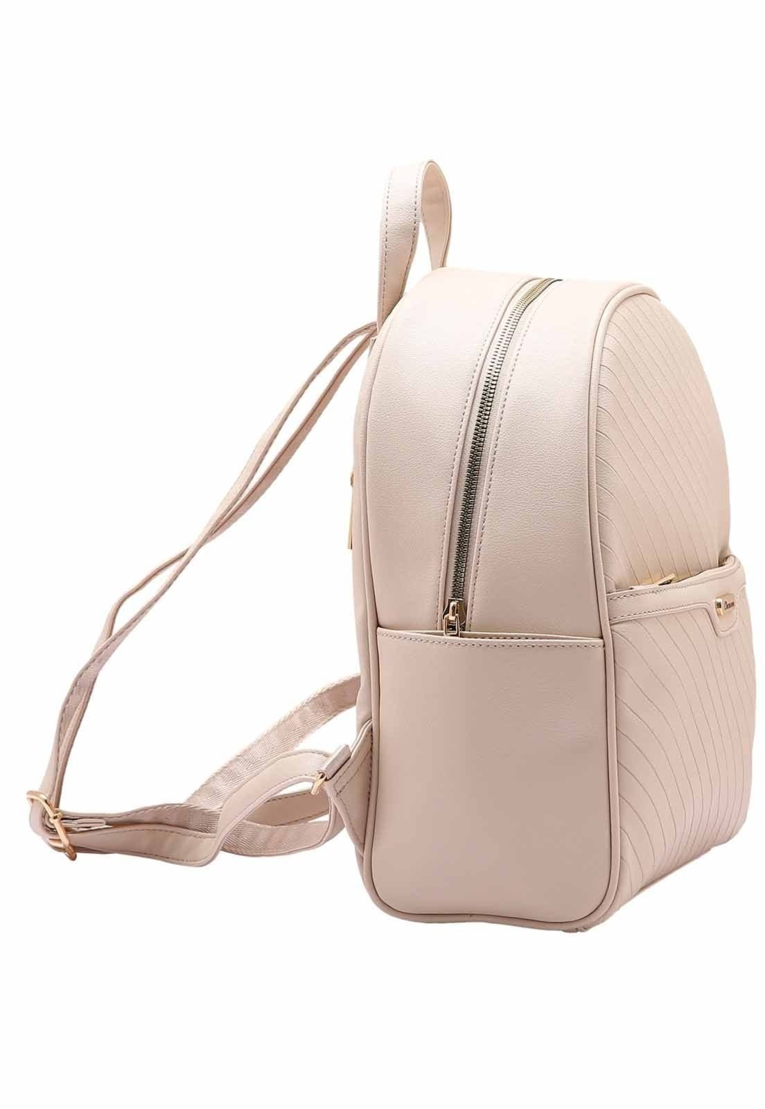 Vista 2 Mochila Feminina Chenson Original Matelassê Diagonal Costas 8484893 Chenson preto