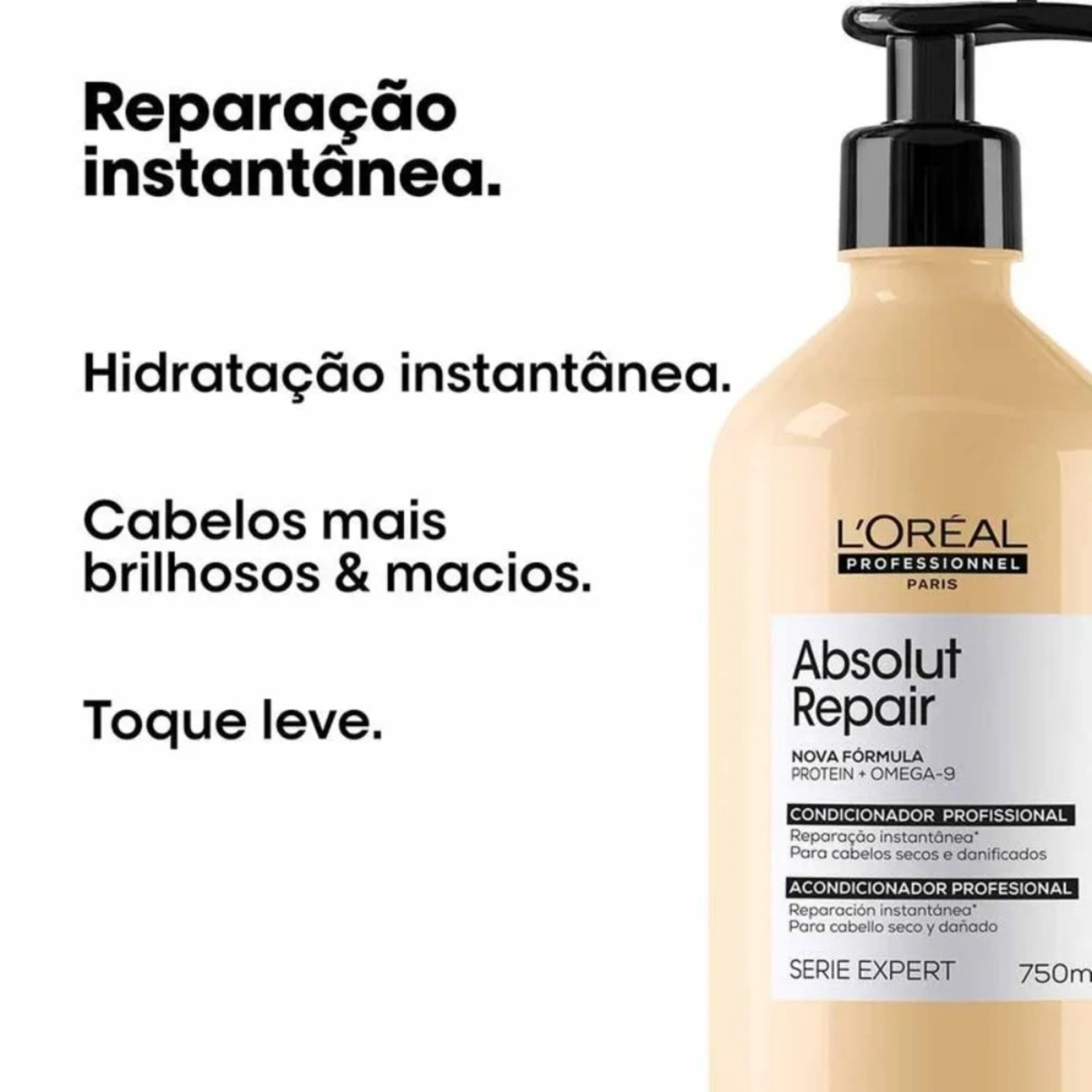 Vista 2 L’Oréal Professionnel Absolut Repair Gold Quinoa - Condicionador Reparador 750ml Loreal amarelo gold