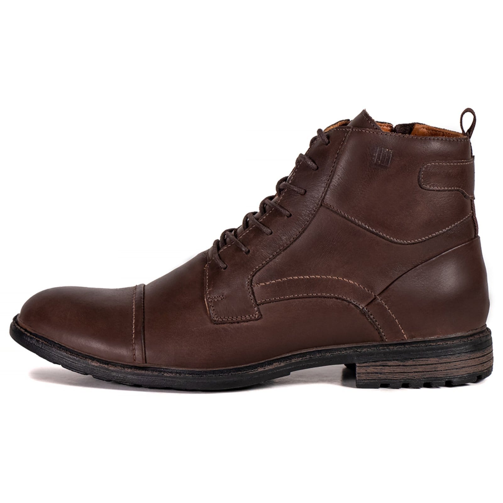Bota Coturno Masculino Casual Dunamis Forrado em Couro Café