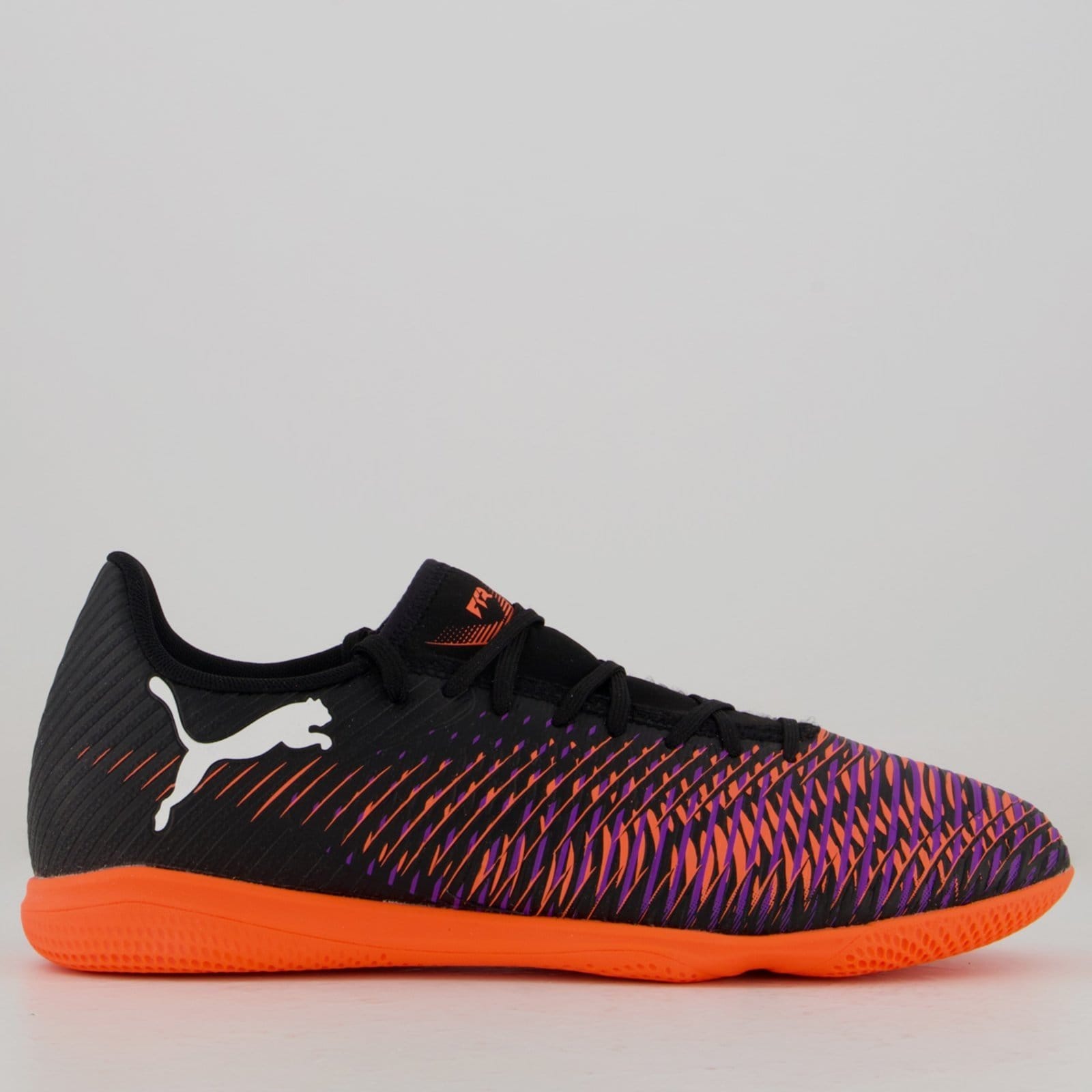 Vista principal Chuteira Puma Future 8 Neymar Play IT Futsal Preta e Laranja Puma preto