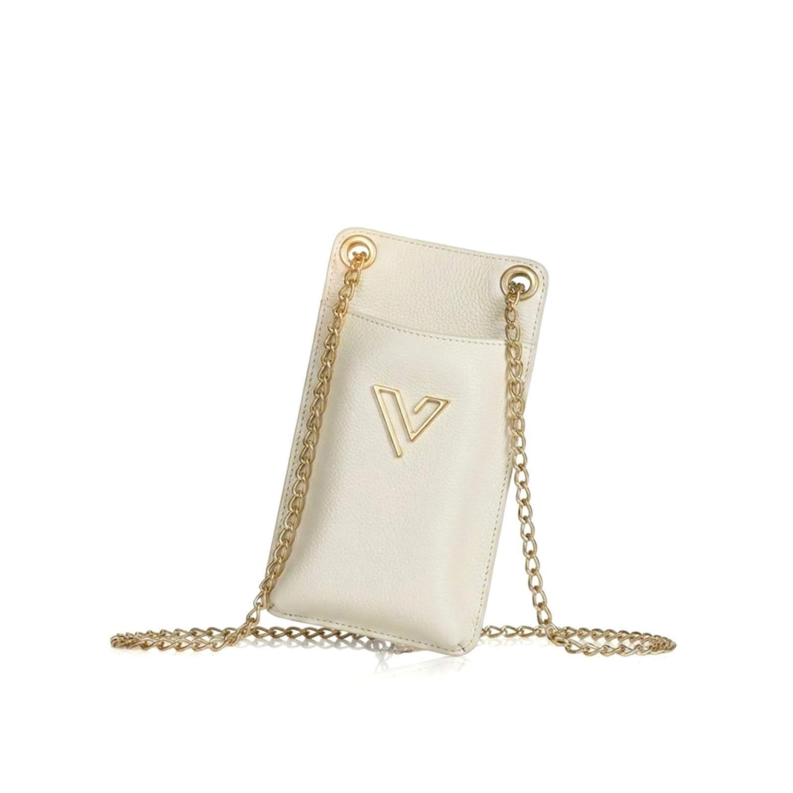 Vista 2 Porta Celular Vittal Kátia em Couro Legitimo OffWhite Funcional Elegante USE VITTAL off-white offwhite