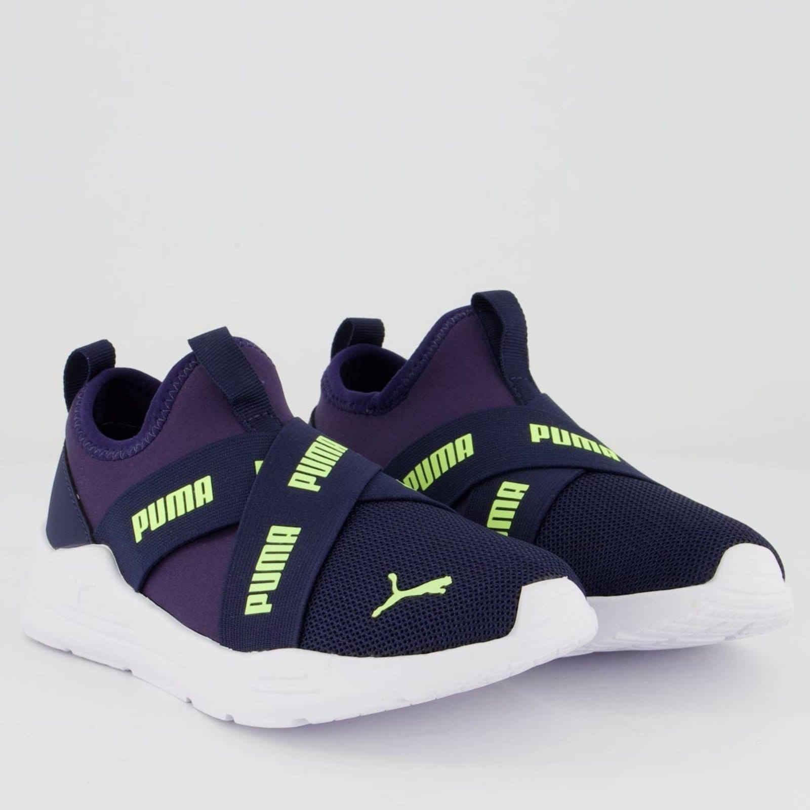 Vista 2 Tênis Puma Wired Run Slip On Marinho Puma azul marinho