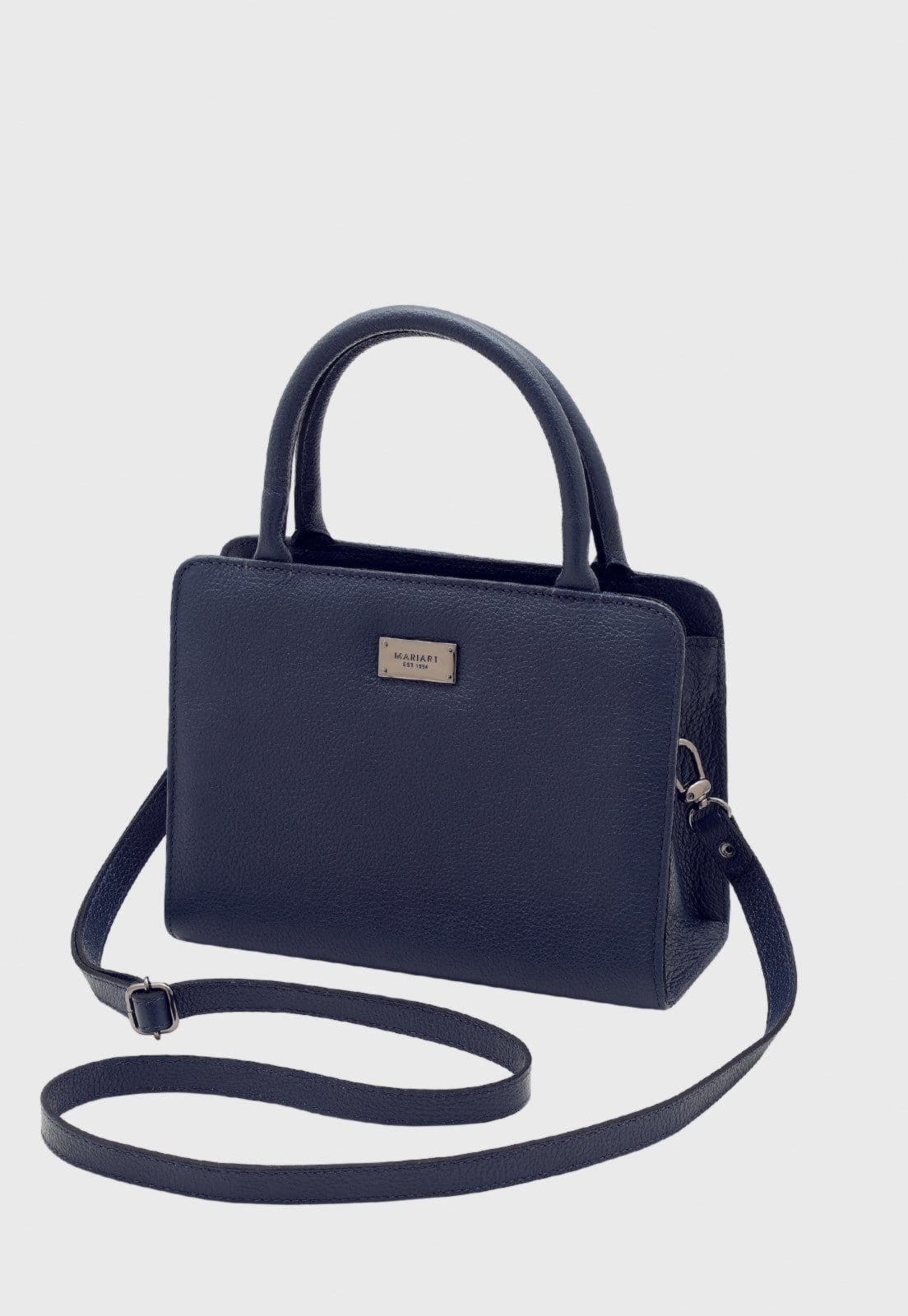 Vista principal Bolsa Transversal Couro Mariart Maia Marinho Mariart azul marinho