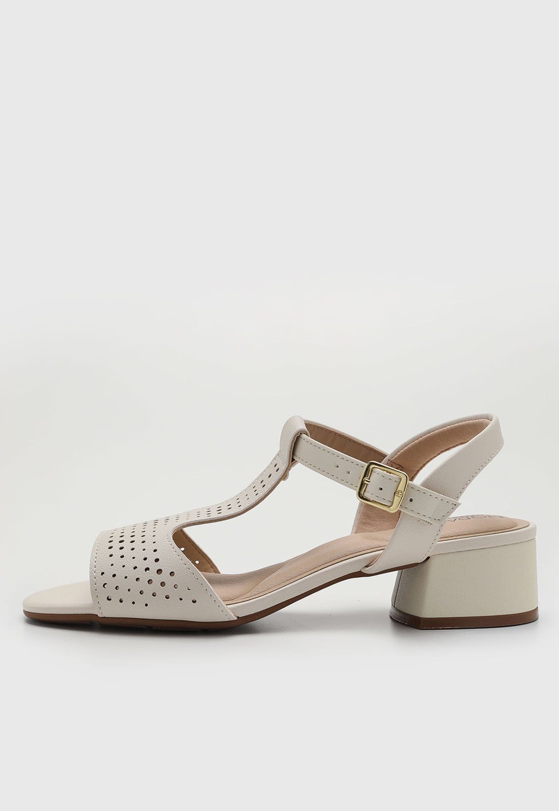 Vista principal Sandália Feminina Modare Salto Médio Off white MODARE off-white white