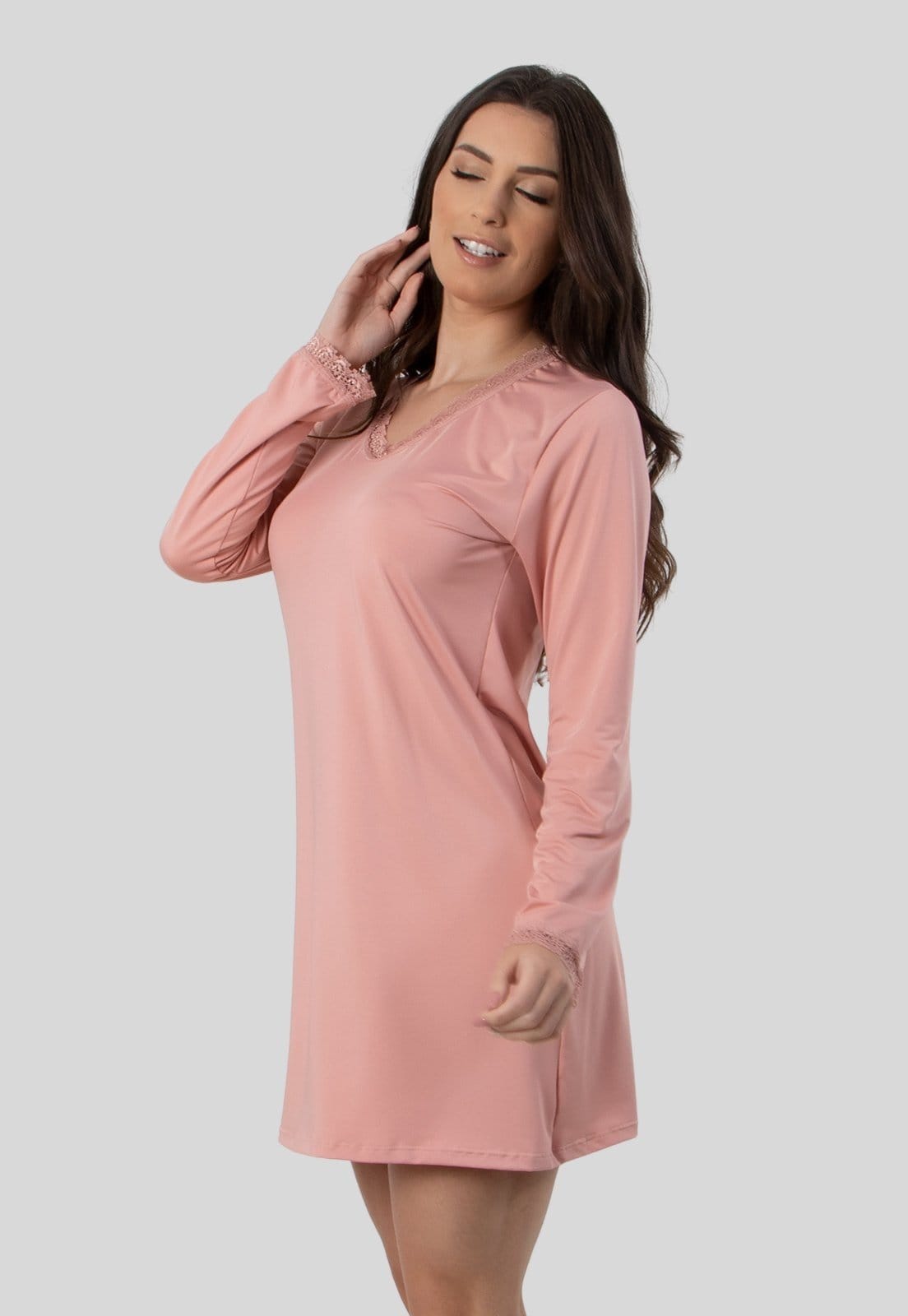 Camisola Diluxo Manga Longa liganete Rosa