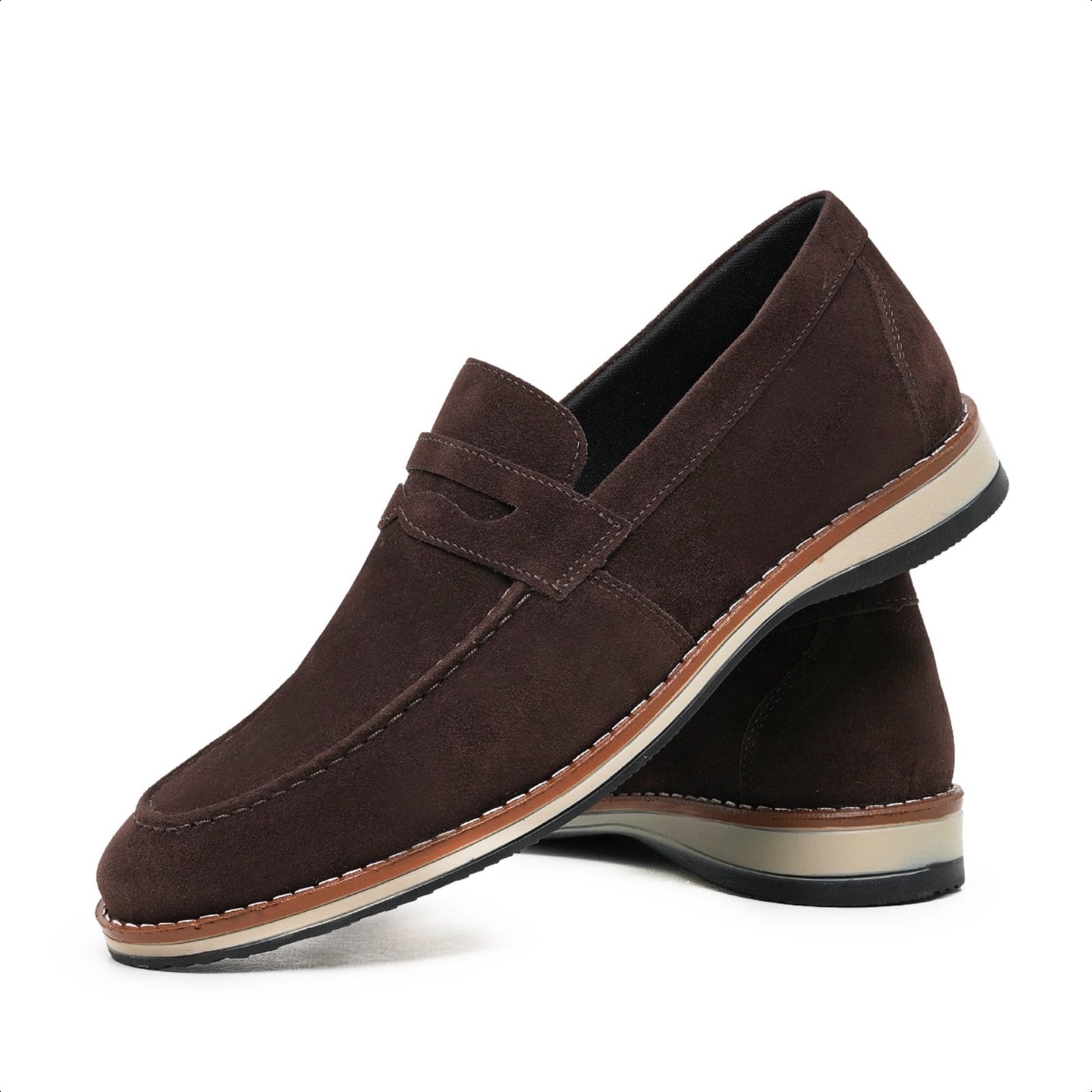 Sapato Masculino Casual Social Oxford Loafter Casamento Premium Camurça Café
