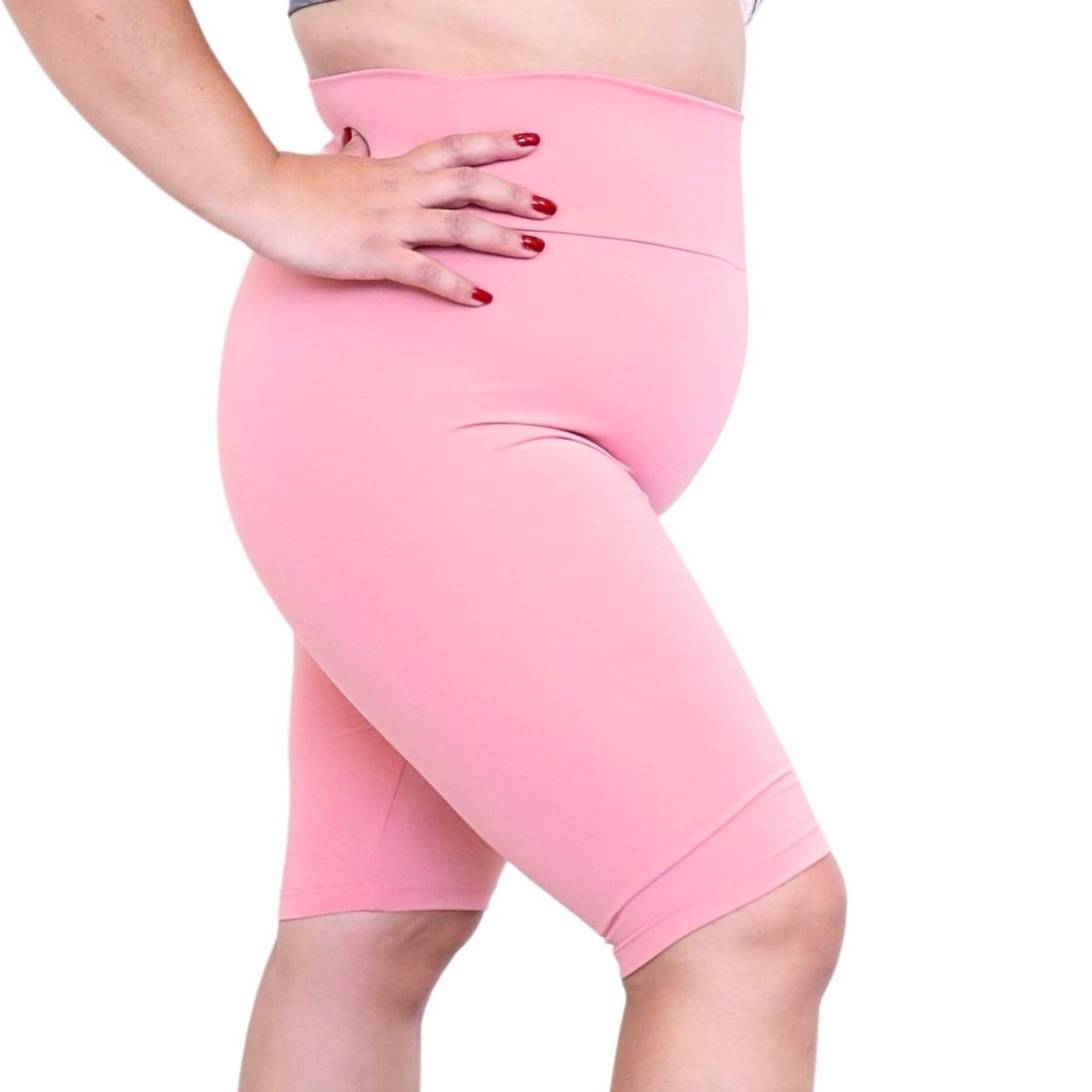 Vista 2 Bermuda Plus Size Heide Ribeiro Linha Silver Academia Marrom Heide Ribeiro marrom silver