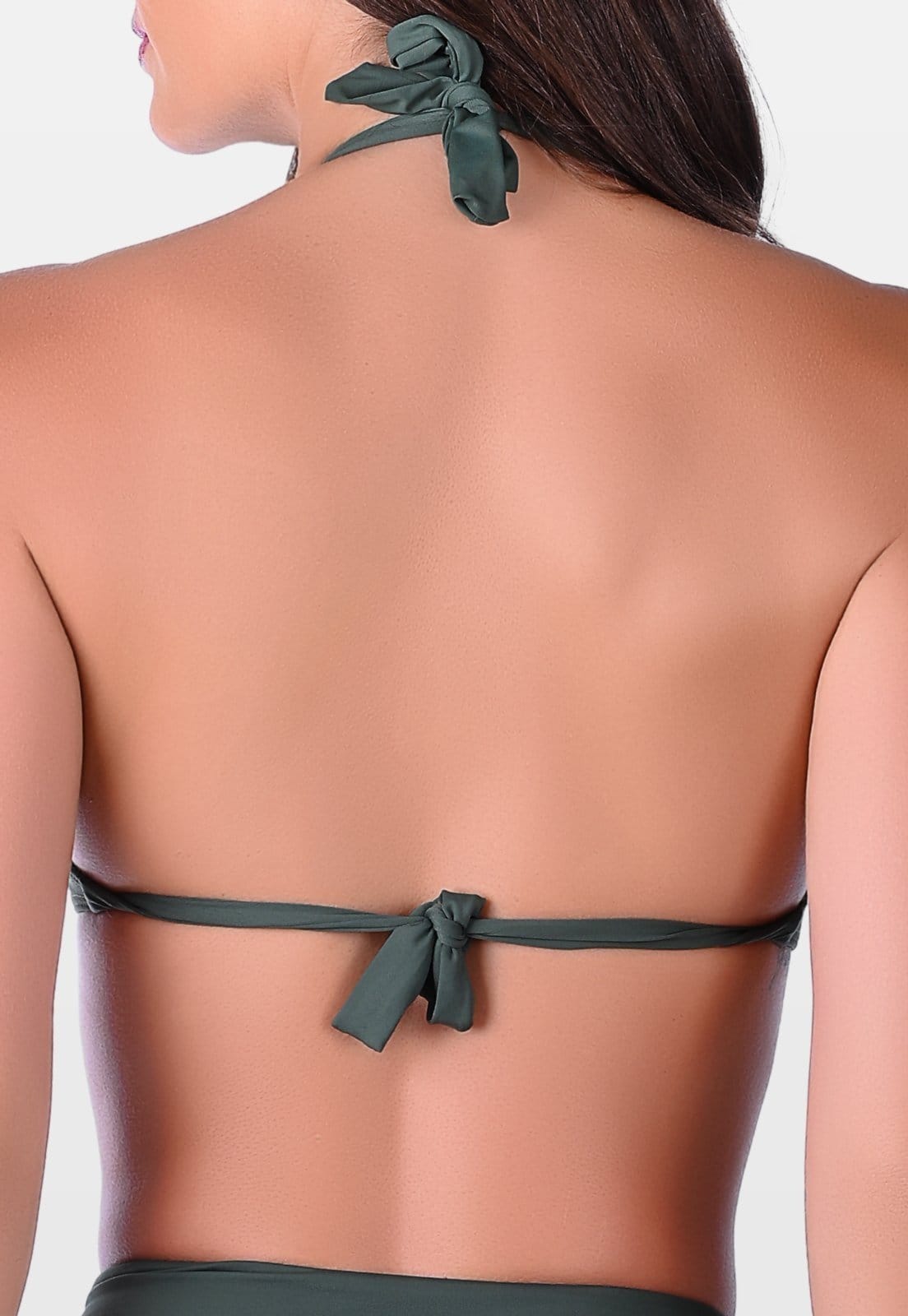 Vista 2 Top Summer Soul Com Bojo Alças Largas e Amarração Escuro Summer Soul verde