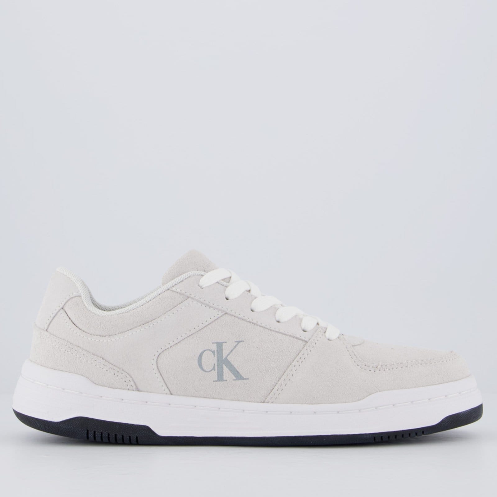 Vista principal Tênis Calvin Klein CKJ Camurça Claro Calvin Klein cinza