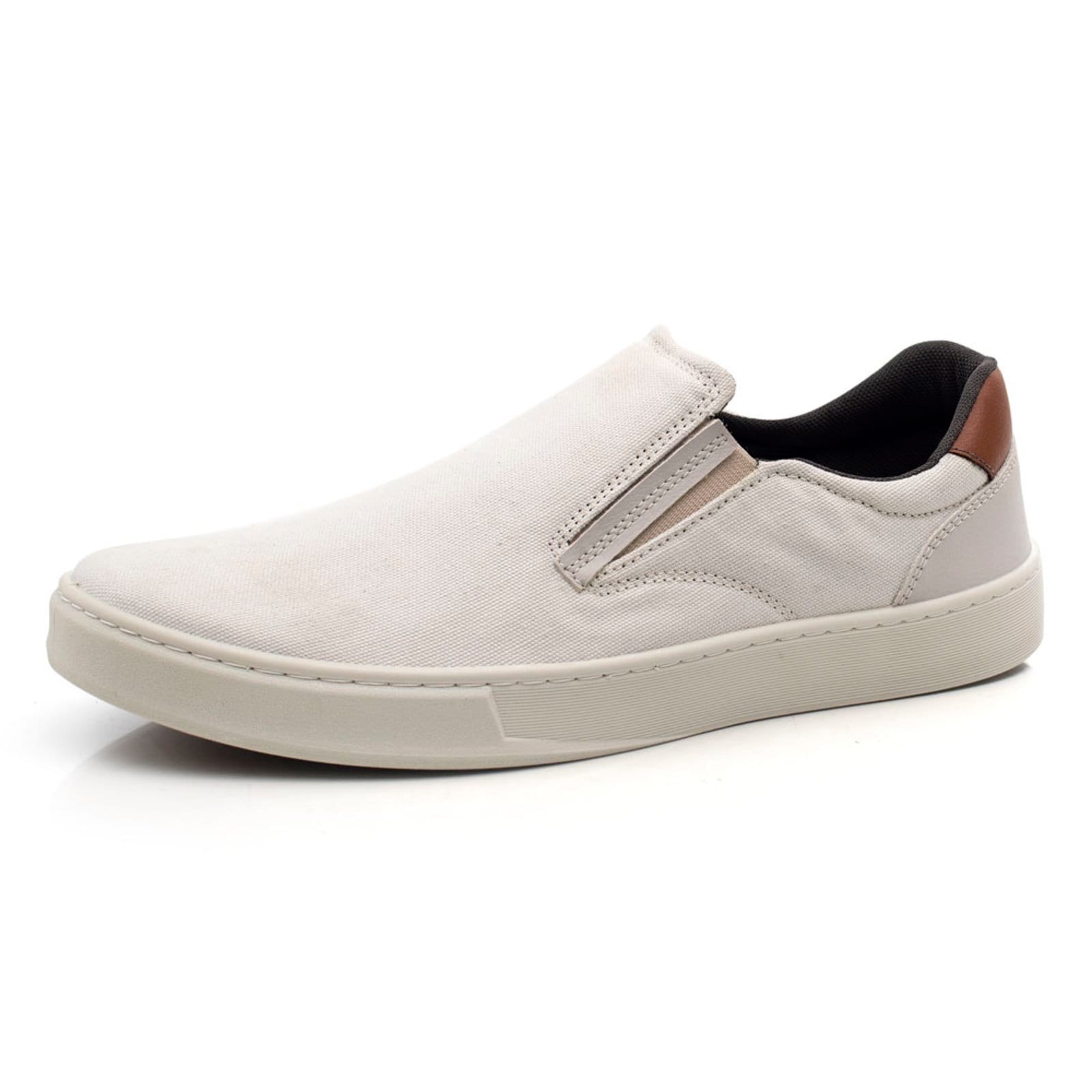 Vista 2 Tenis Iate Casual Masculino Confortavel Bredeni Sapatenis Dia A Dia Slip On BREDENI bege