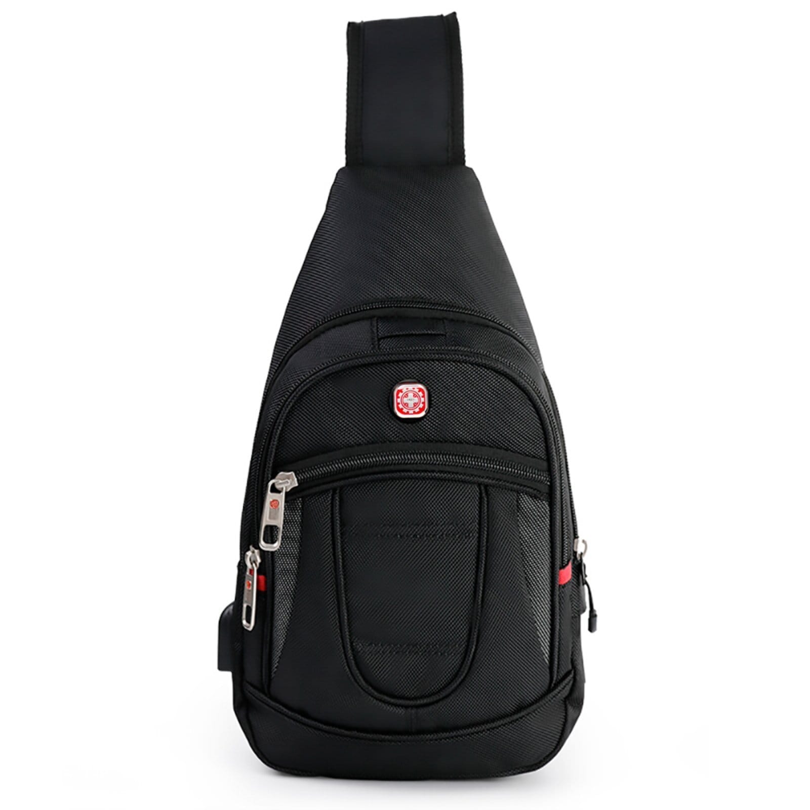 Vista principal Mochila Transversal Shoulder Bag Saída USB Crossgear preto