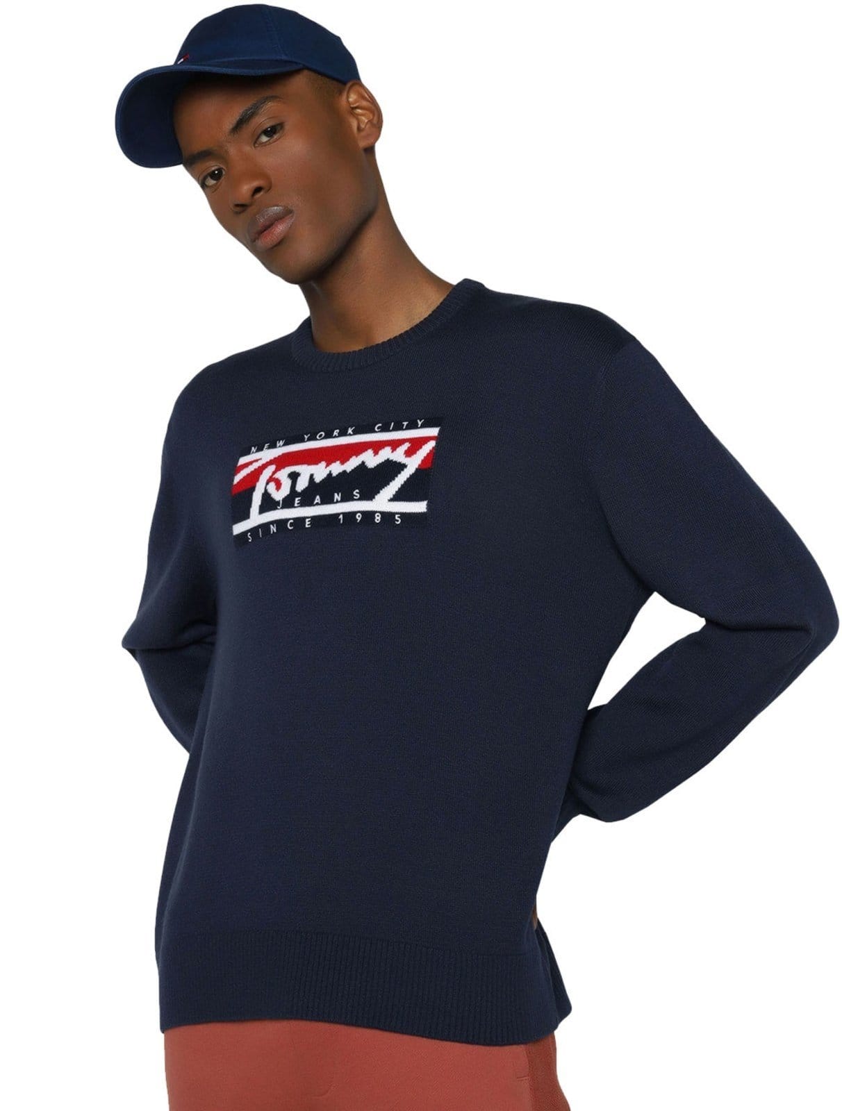 Suéter Tommy Jeans Masculino C-Neck Graphic Flag Sweater