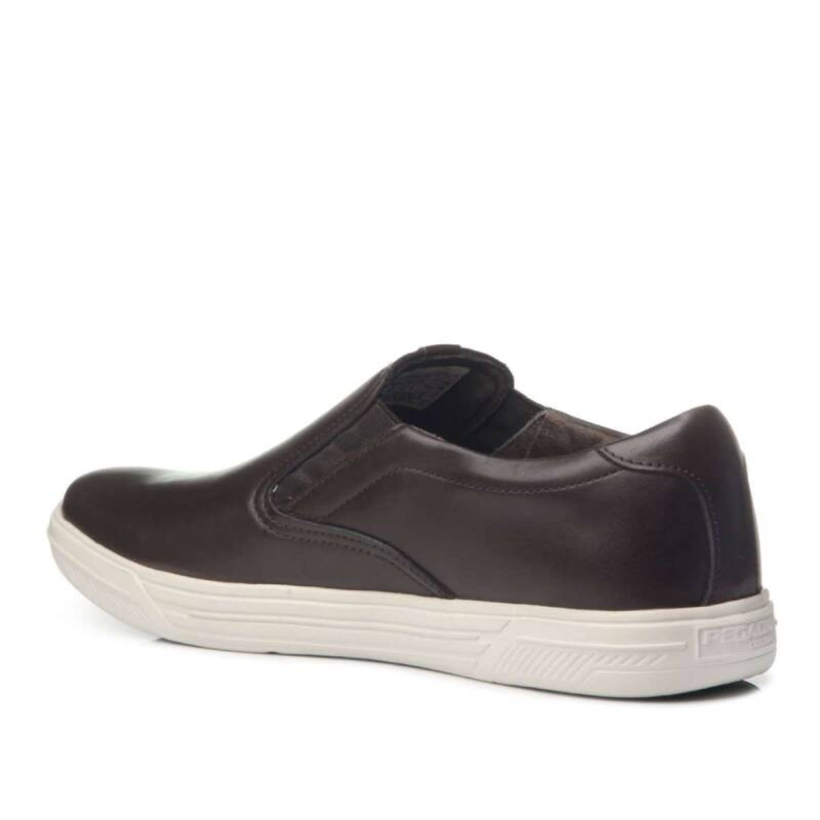 Vista 2 Tênis Pegada Casual Slip On em Couro - Masculino - Pretocon PEGADA preto