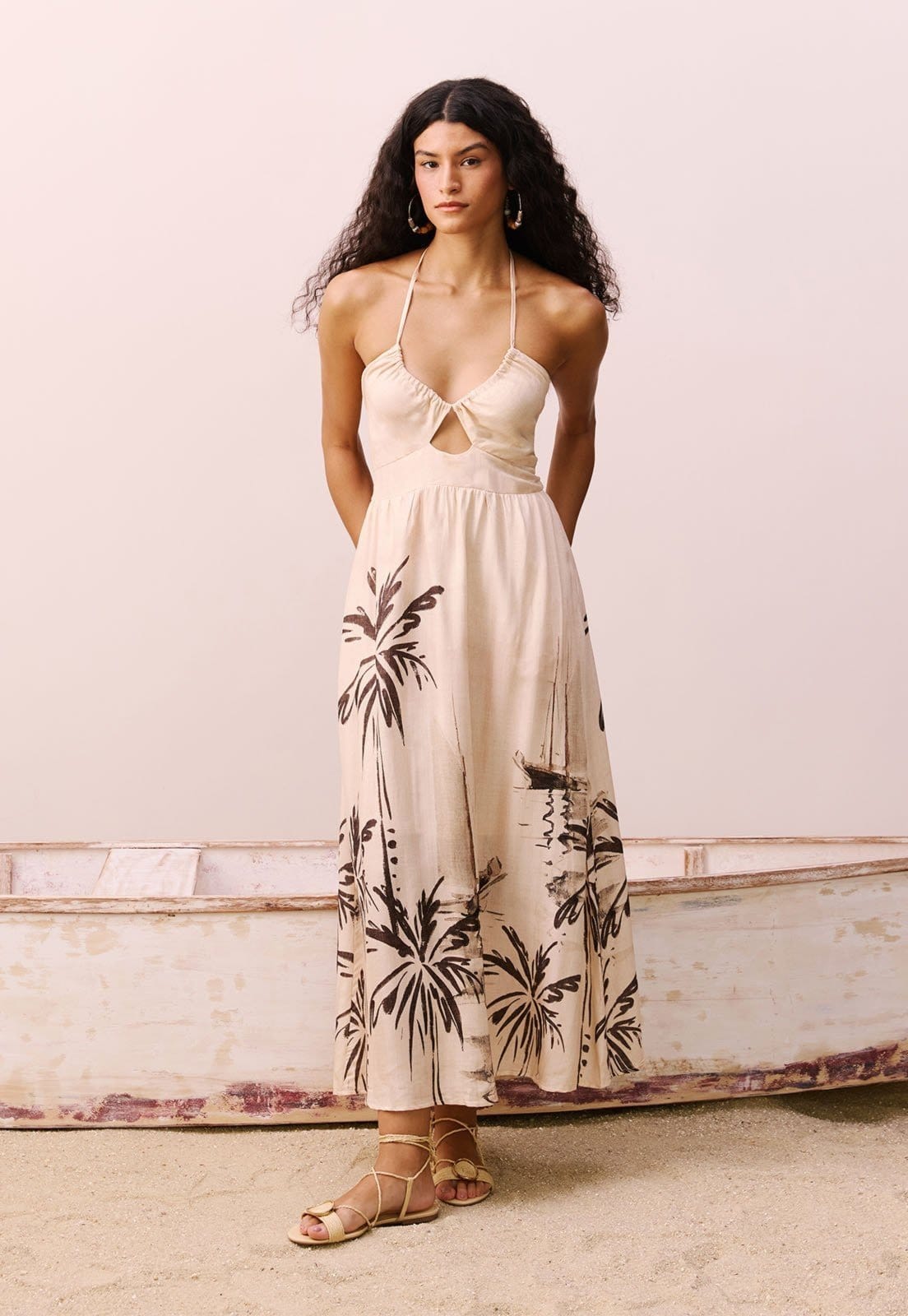 Vestido Midi Estampado Navegar