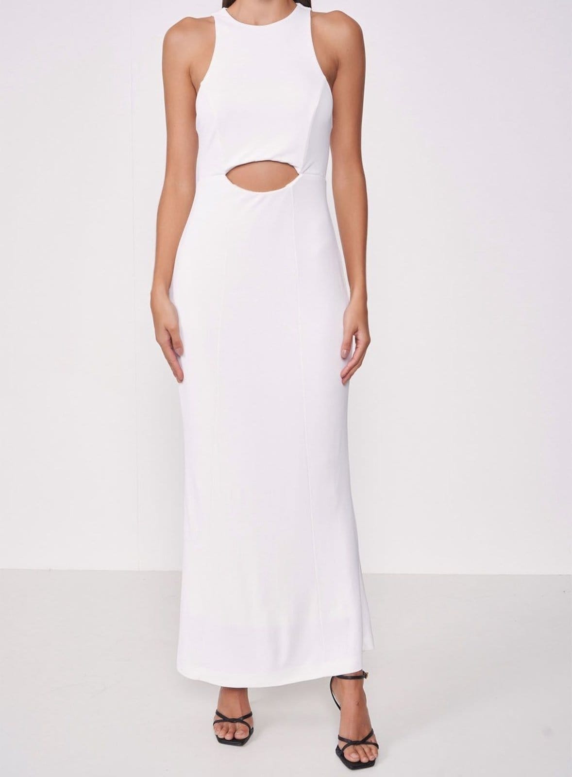 Vestido Longo Comfy Italy Com Recortes Colcci Off White