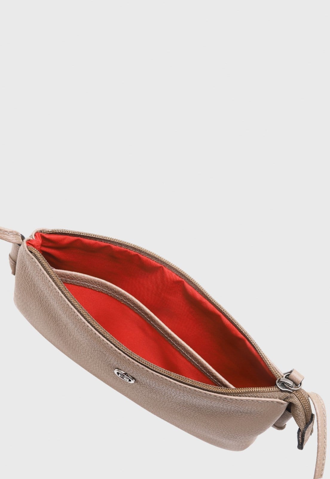 Vista 2 Bolsa Transversal de Couro Mariart Onix New Mariart bege