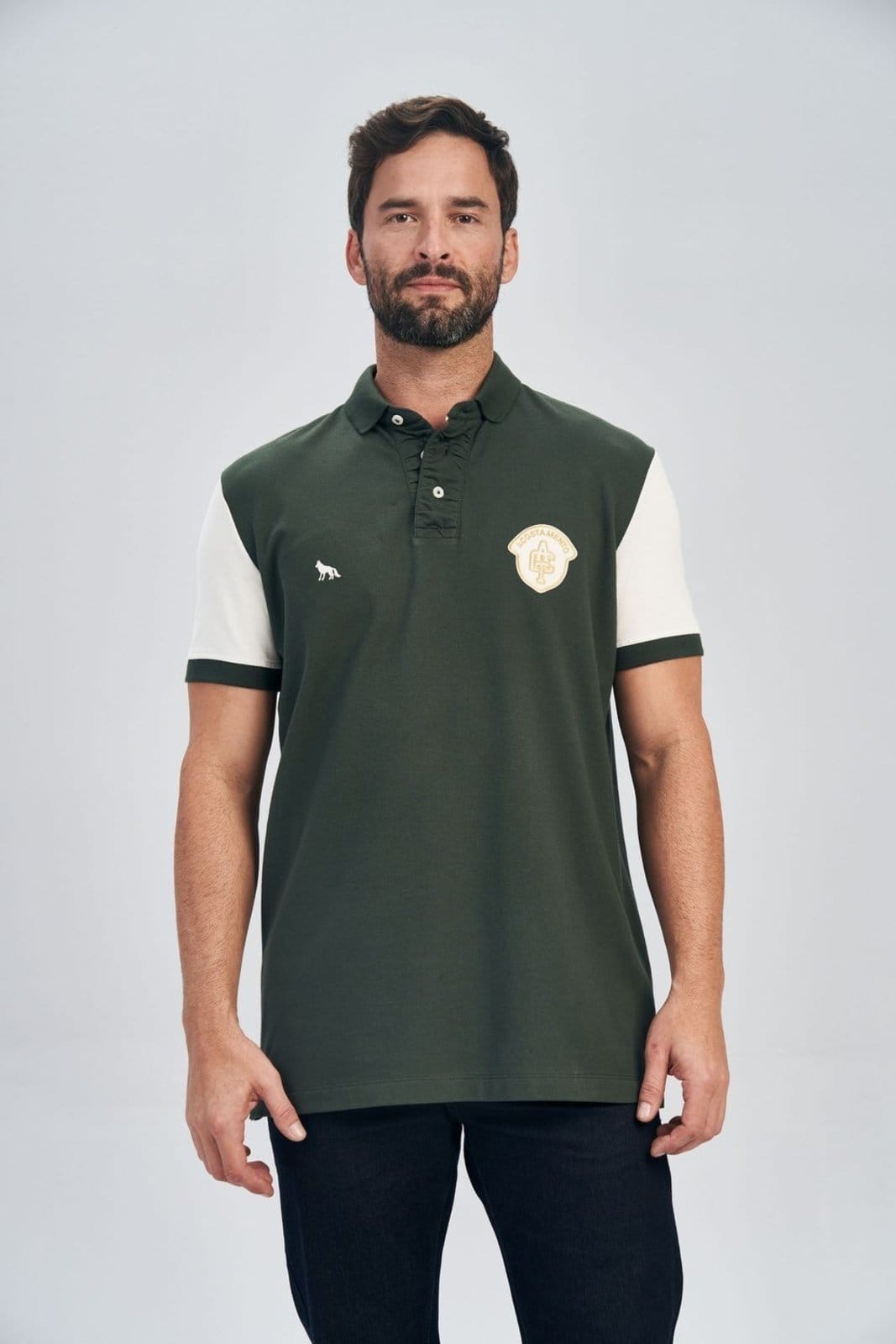 Polo Manga Recorte Masculina Acostamento