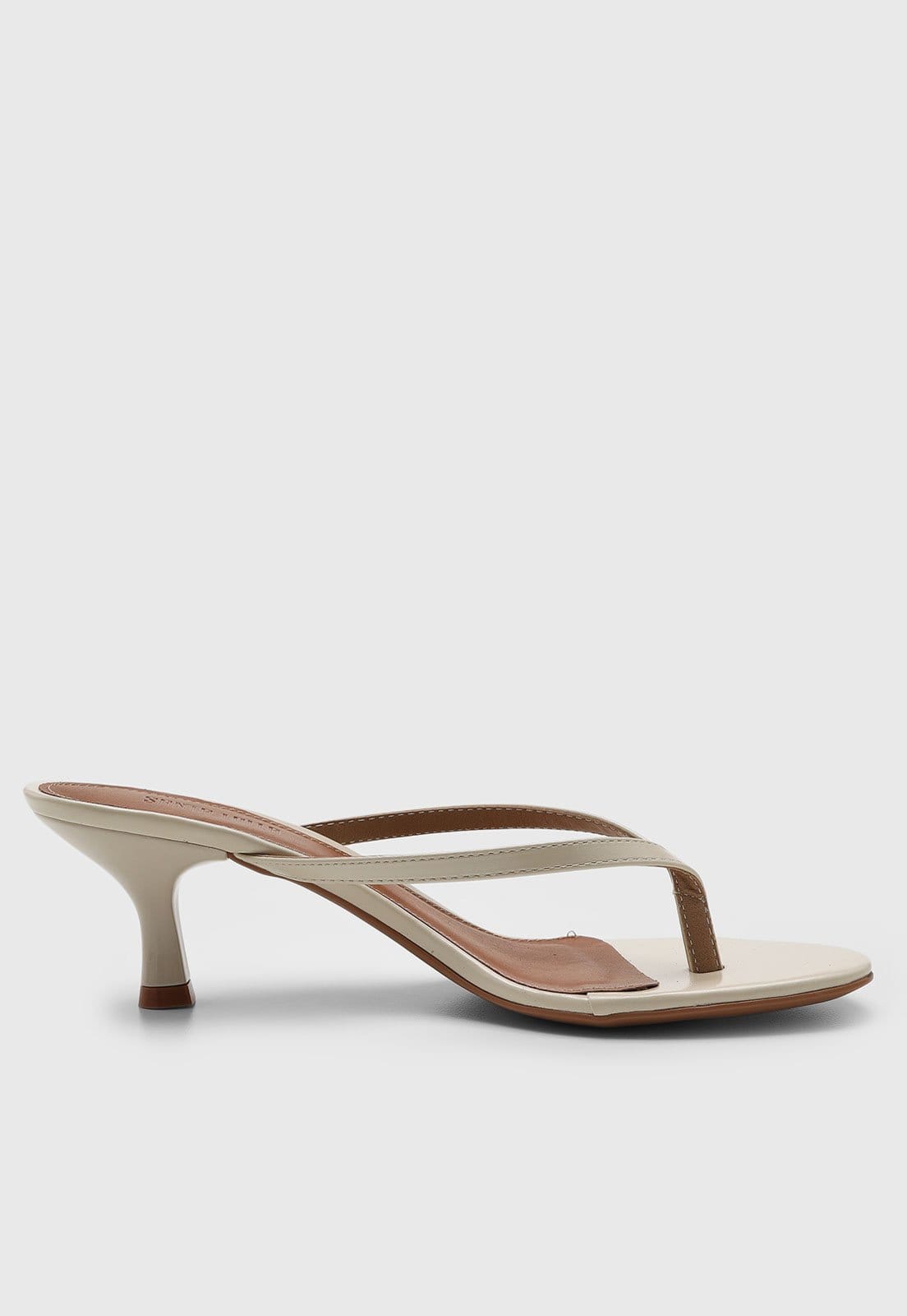 Vista 2 Sandália Feminina Santa Lolla Salto Médio Tiras Off-white Santa Lolla off-white white