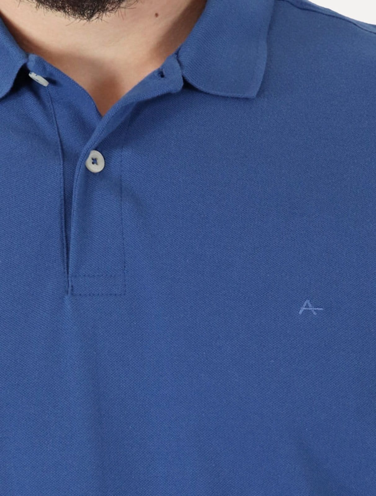 Vista 2 Polo Aramis Masculina Basic Piquet Mono Royal Aramis azul