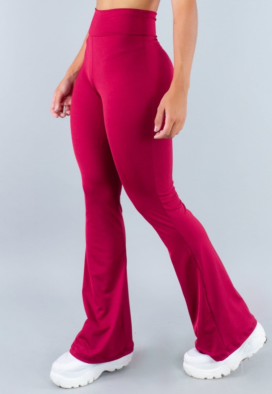 Calça Flare MVB Modas Feminina Pantalona Suplex Lisa
