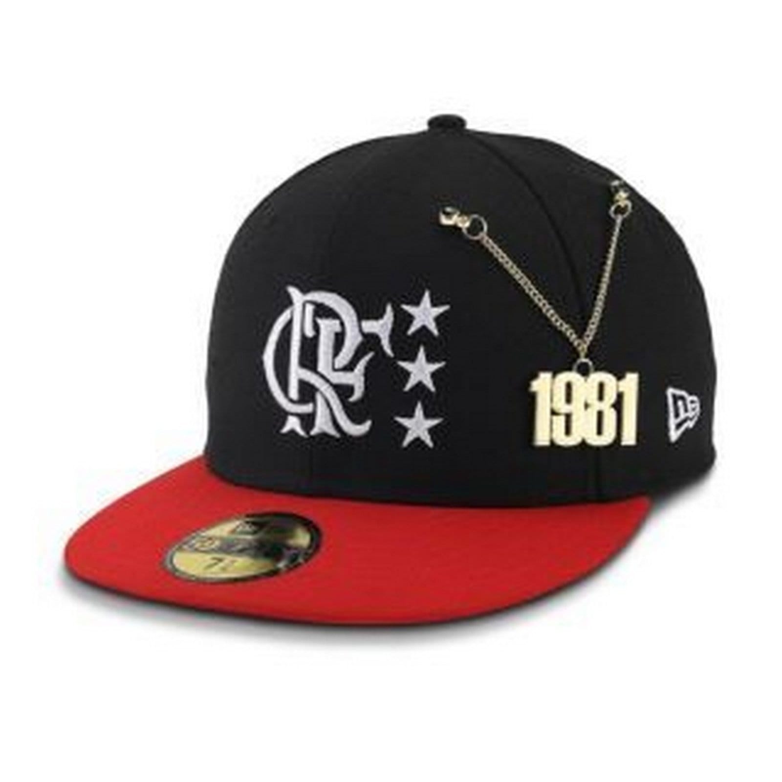 Vista principal Boné New Era 59FIFTY Flamengo 1981 Black CRF Futebol Preto new era preto black