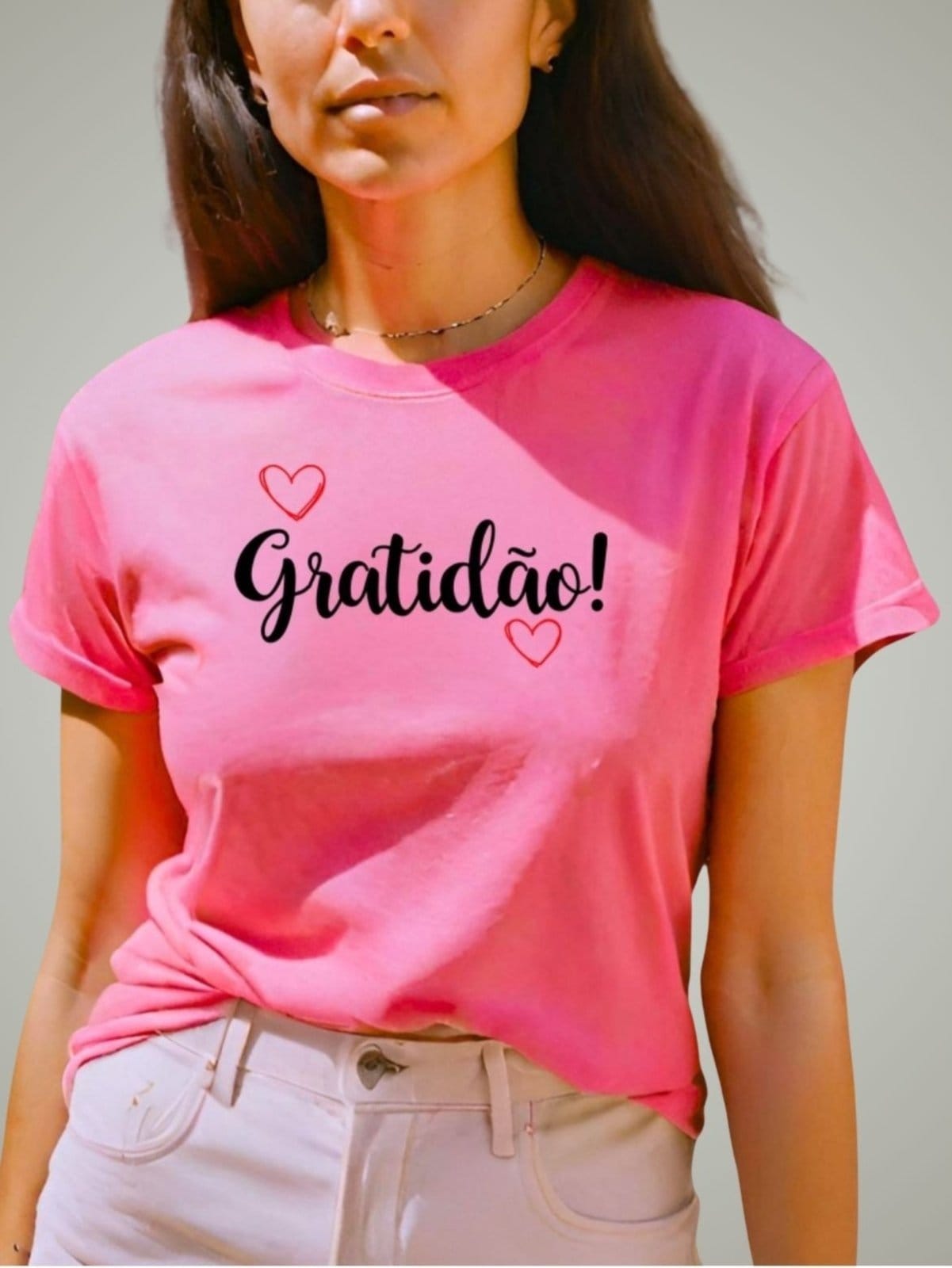 Camiseta Plus Size Feminina Estampada GuGi Gratidão Blusinha Camisa Moda