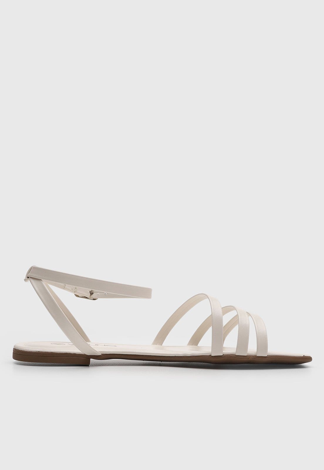 Vista 2 Rasteira Feminina Via Uno Bico Quadrado Off-White VIA UNO off-white white