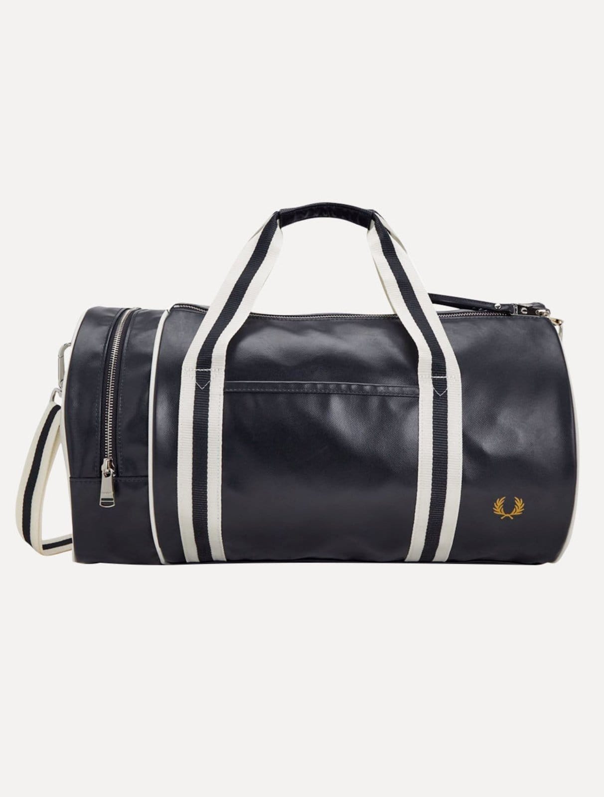 Bolsa Fred Perry Masculina Classic Barrel Off-White/Azul Marinho