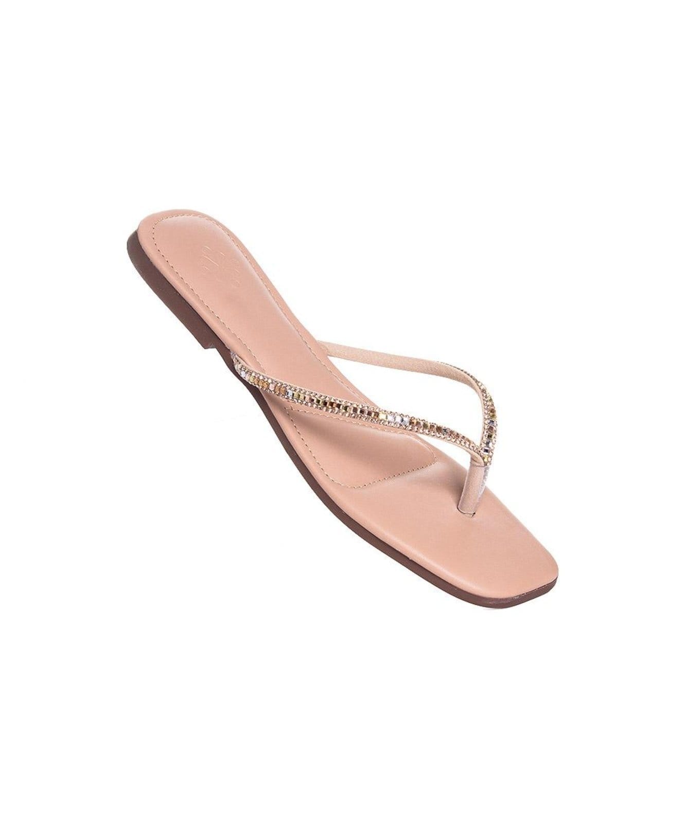 Vista 2 Tamanco Rasteira Pixolé Strass Rose Incolor Pixolé incolor rose