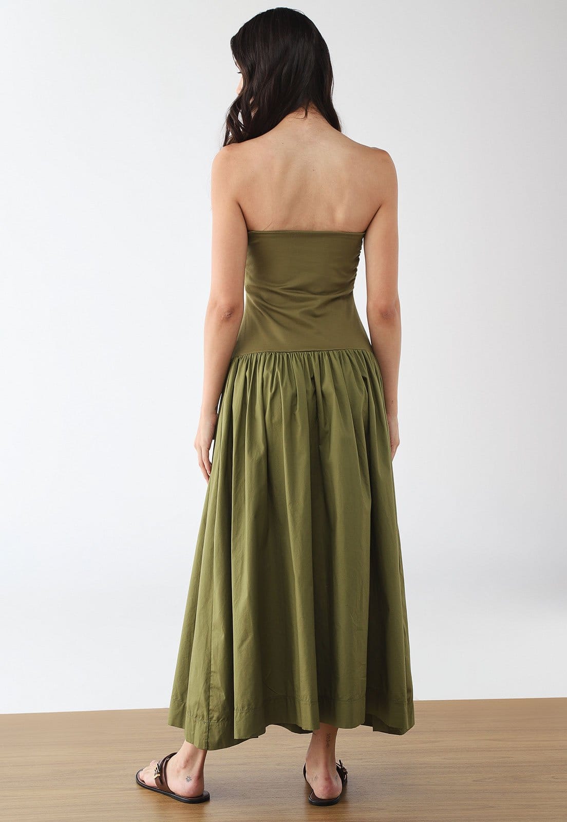 Vista 2 Vestido Longo Feminino FARM Tomara que Caia FARM verde