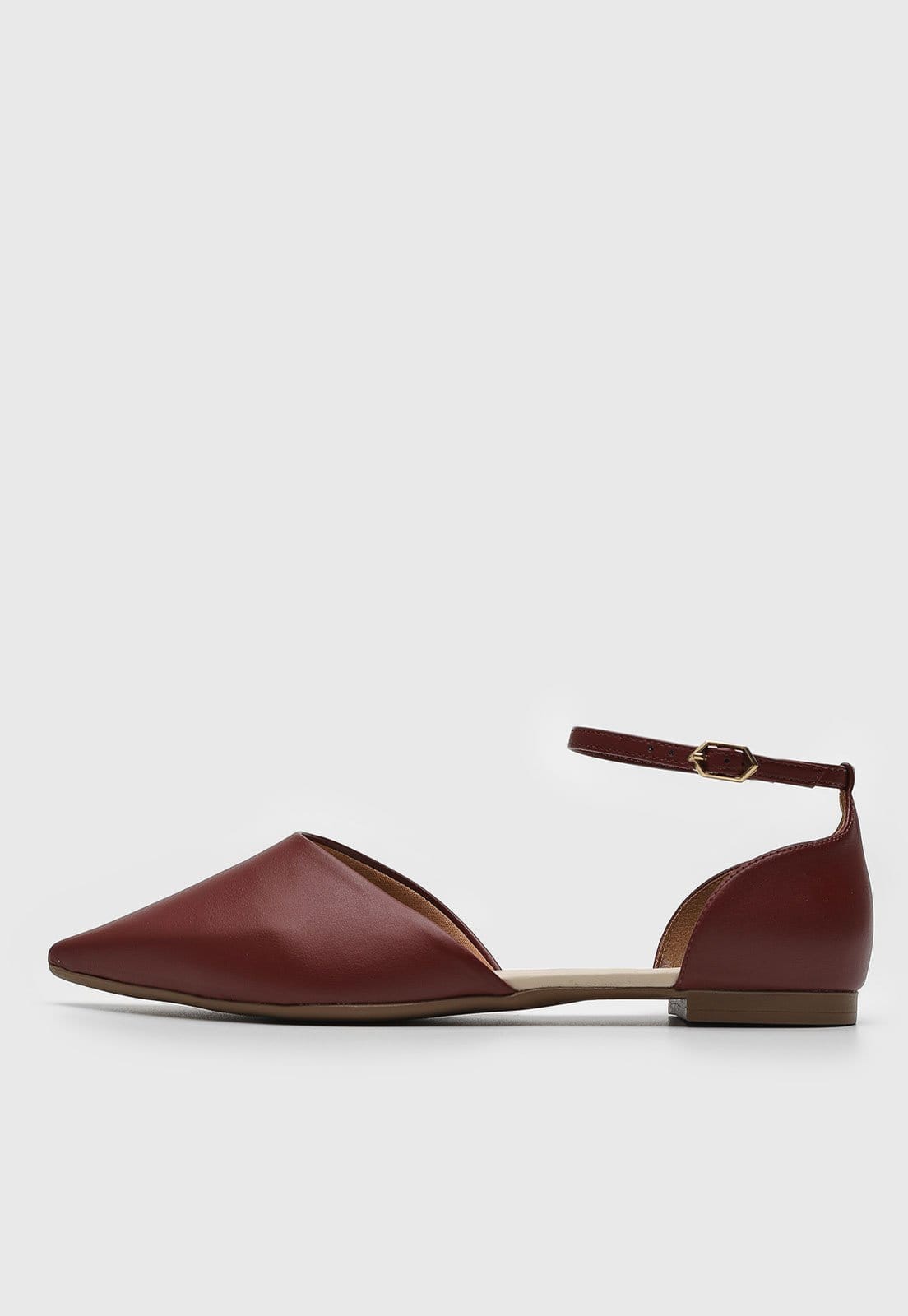 Vista principal Sapatilha Feminina cê Bico Fino Bordô BEBECÊ vermelho