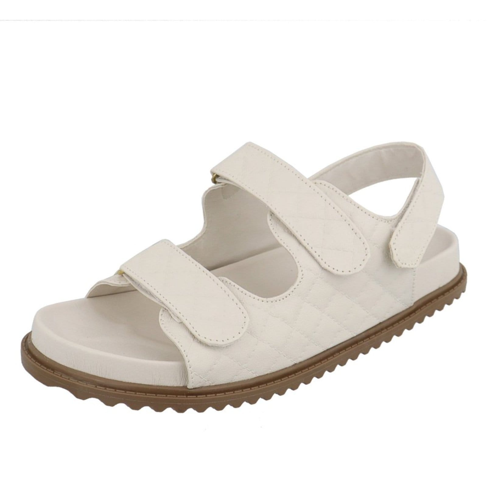 Vista principal Sandália Papete Feminina Paula B Em Matelassê Palmilha Confort Off White PAULA B off-white white