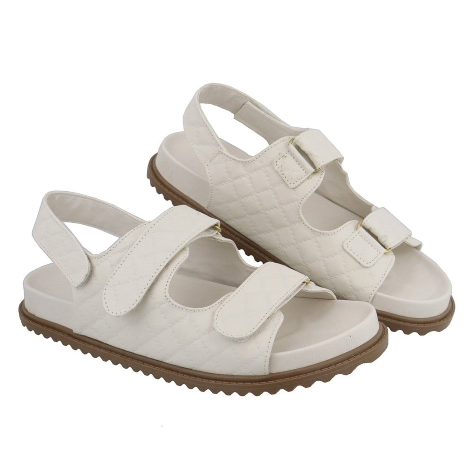 Vista 2 Sandália Papete Feminina Paula B Em Matelassê Palmilha Confort Off White PAULA B off-white white