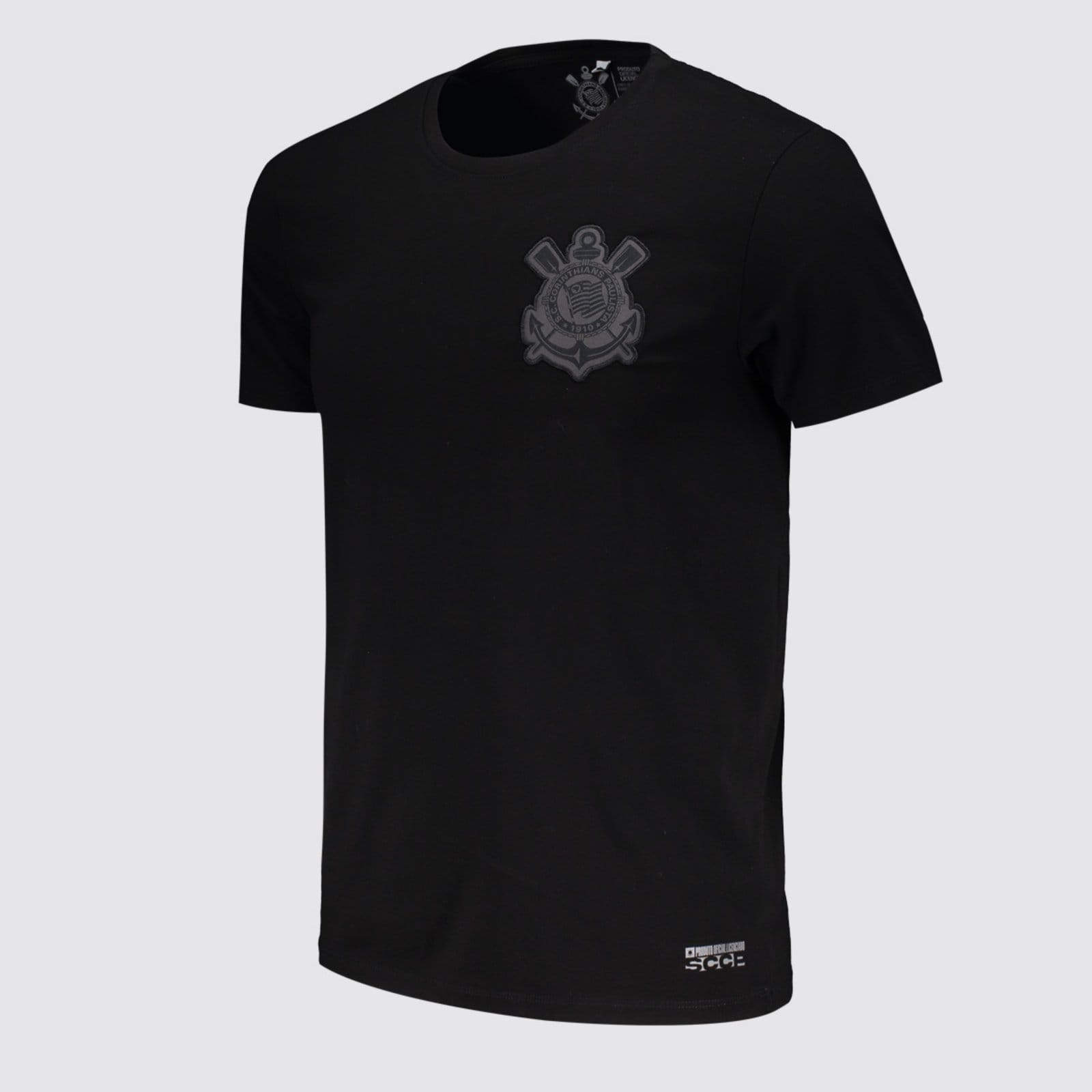 Vista 2 Camisa Corinthians Brasão Dry Preta Coimbra preto