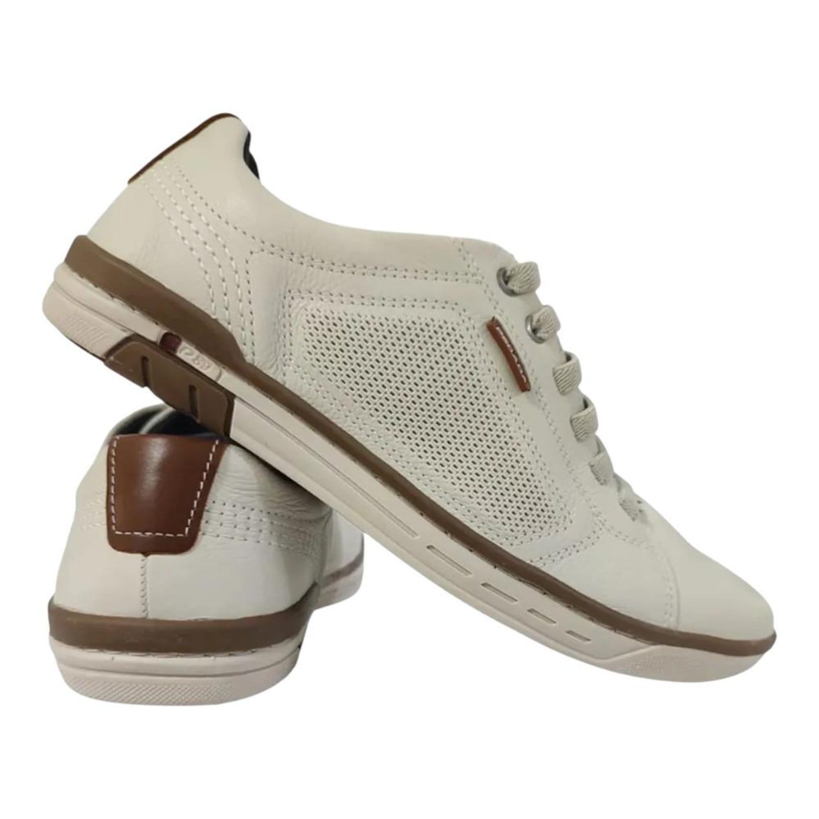 Vista 2 Tênis Sapatênis Pegada Milk Casual Couro Off White Off-white PEGADA off-white white