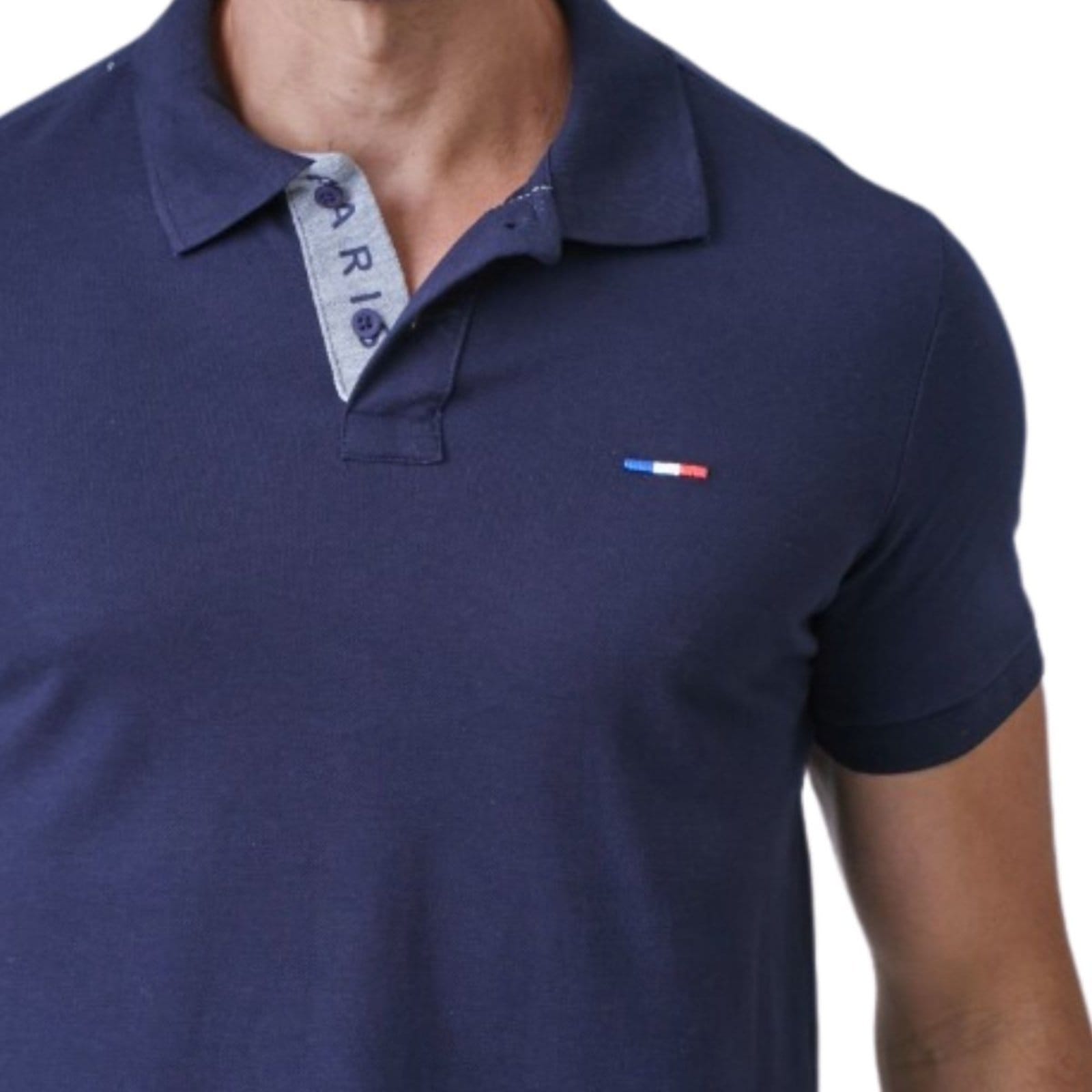 Vista 2 Kit 2 Polos Masculina Básicas Industrie Piquet no Estilo Tommy Bordado França Industrie multicolorido