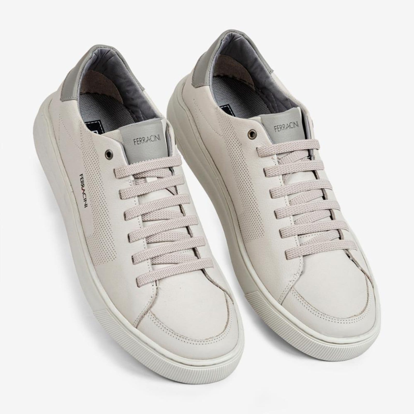 Vista 2 Sapatênis Casual Masculino Ferracini de Couro Glow 2327C Urbano FERRACINI branco