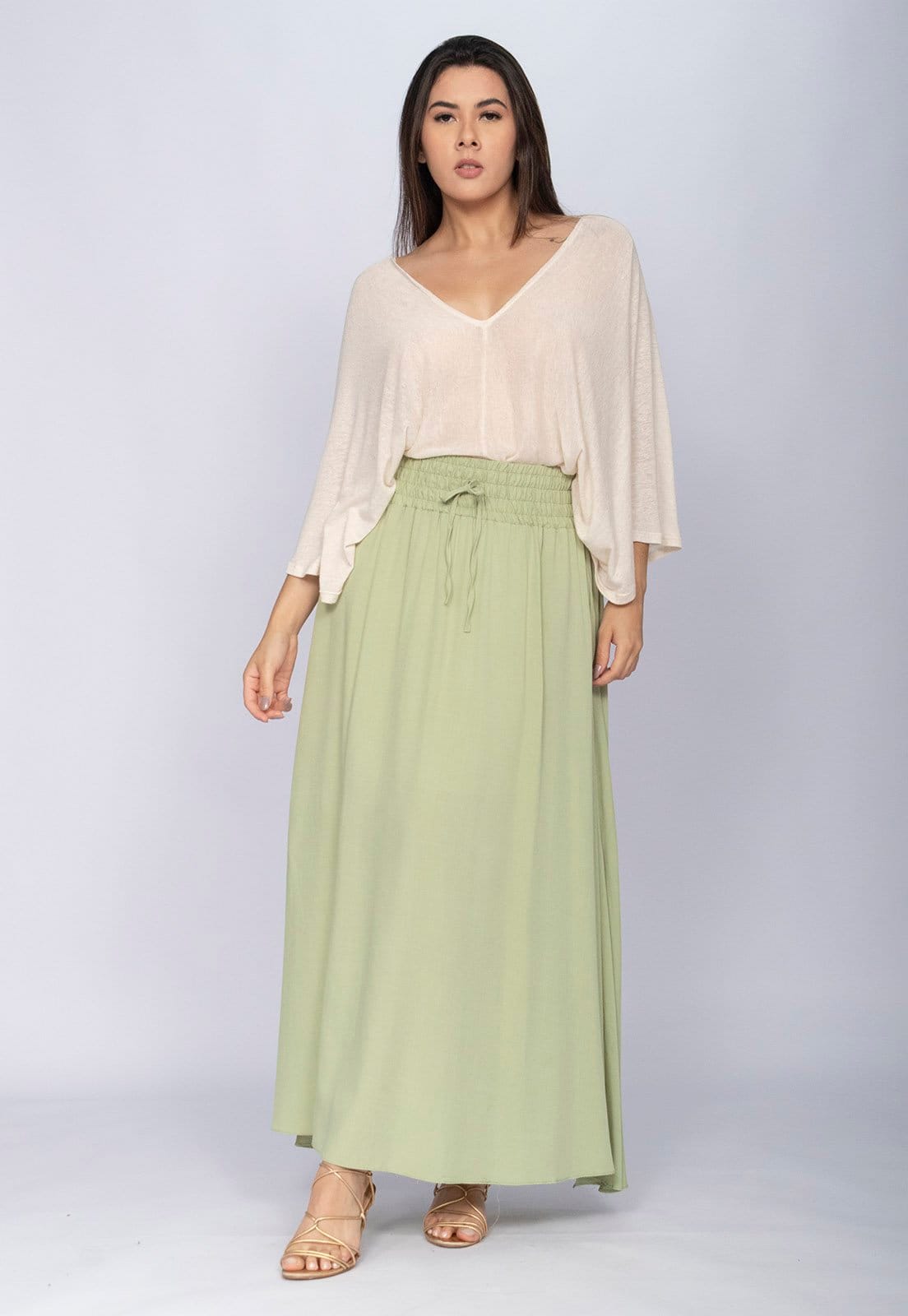Vista principal Saia Amazonia Vital Longa Viscose Serenity Amazonia Vital verde