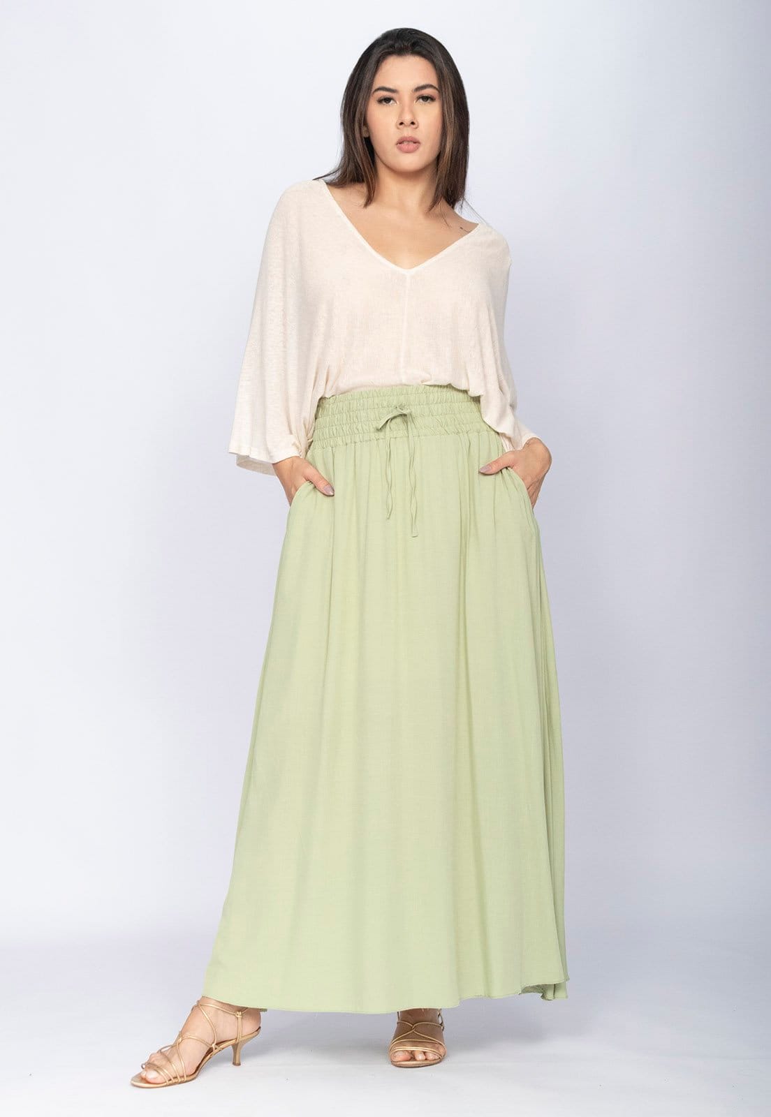 Vista 2 Saia Amazonia Vital Longa Viscose Serenity Amazonia Vital verde