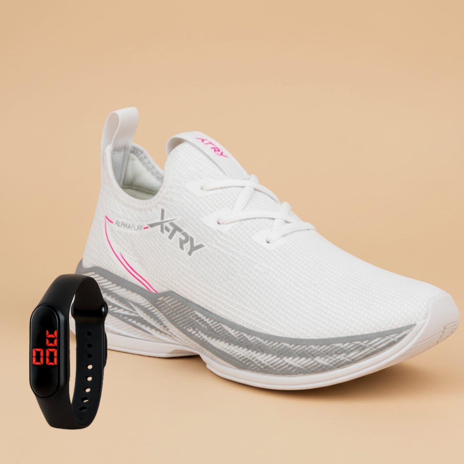 Tênis Feminino Esportivo Running Calce Fácil Treino + Relógio