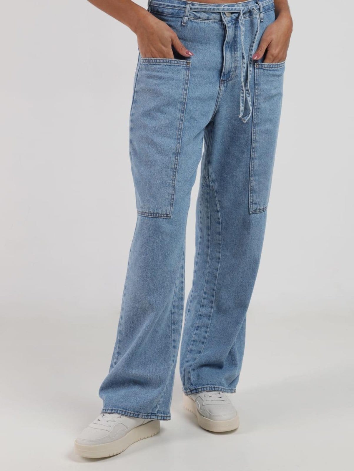 Vista principal Calça Jeans Bolsos Amplos Autentique Feminina Autentique azul