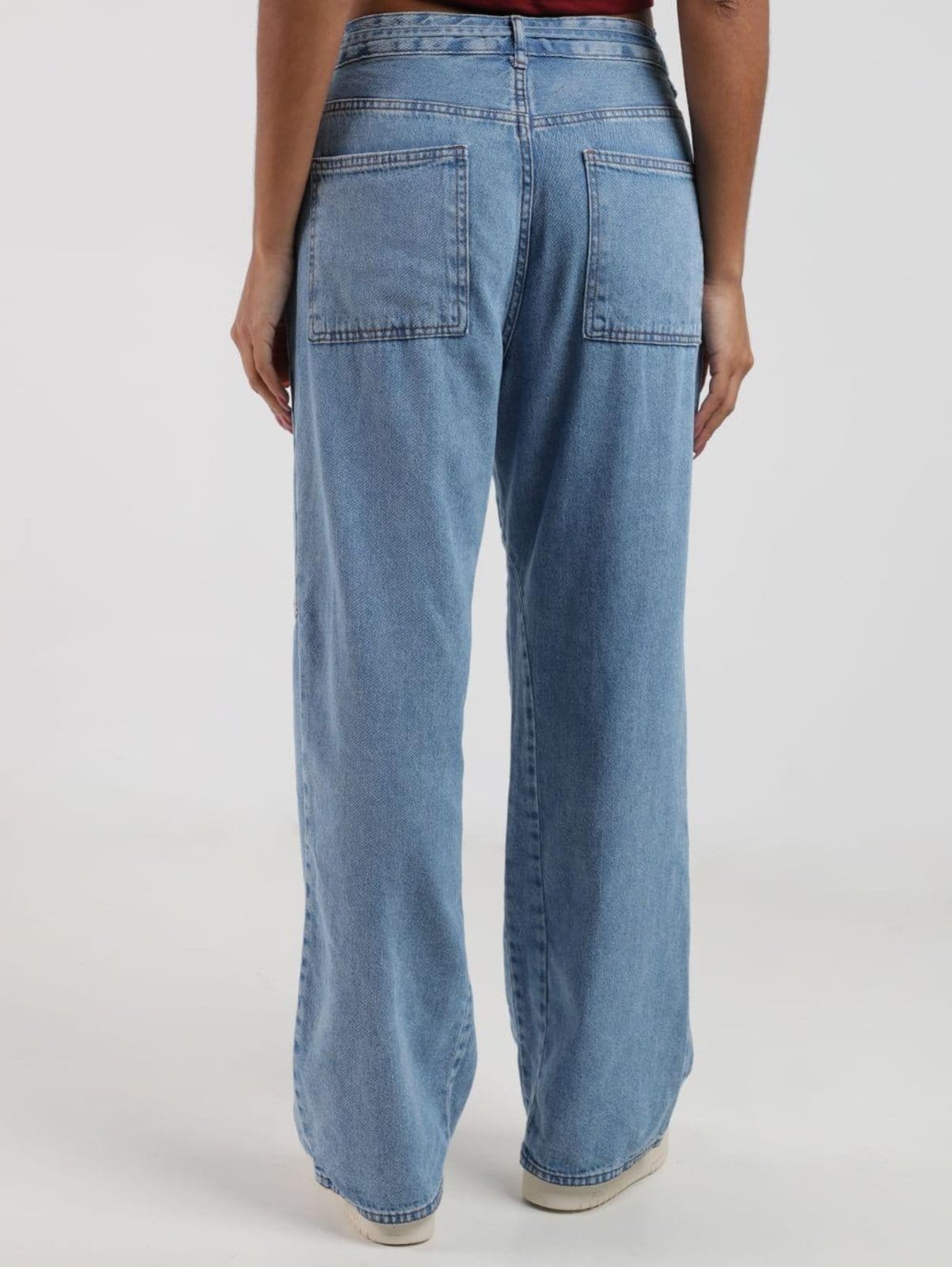 Vista 2 Calça Jeans Bolsos Amplos Autentique Feminina Autentique azul