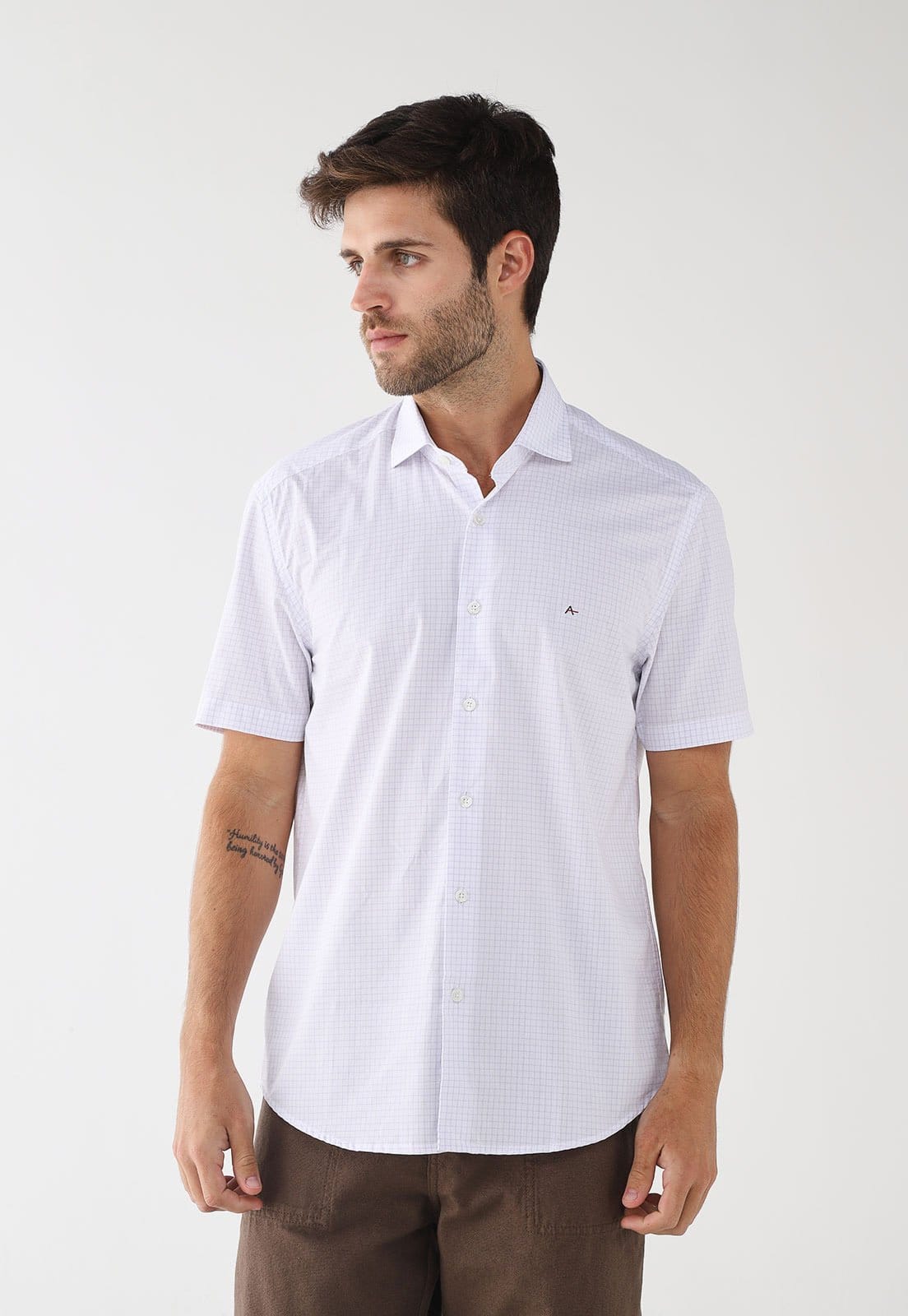 Camisa Masculina Aramis Xadrez Branca