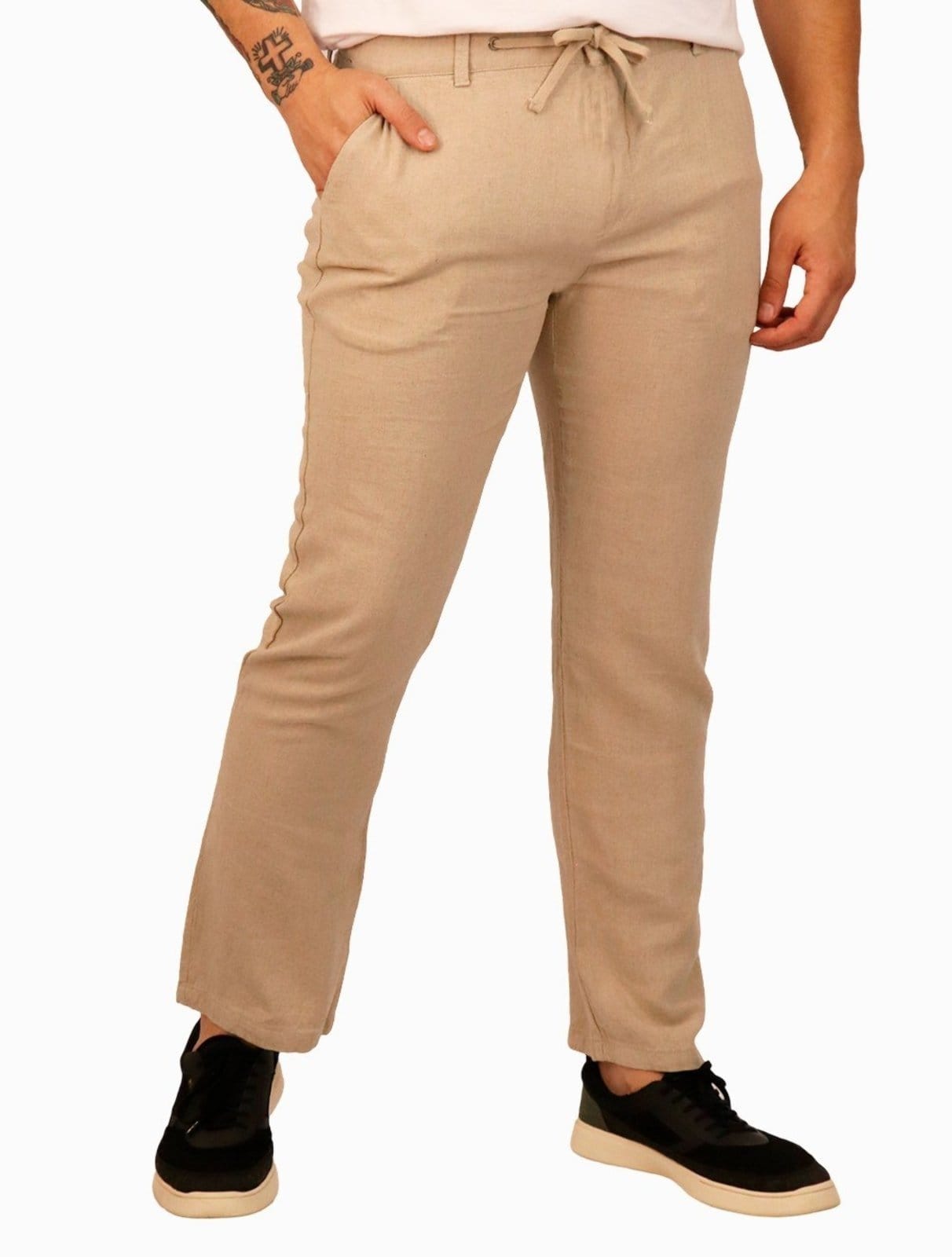 Calça Calvin Klein Jeans Masculina Linen Mescla