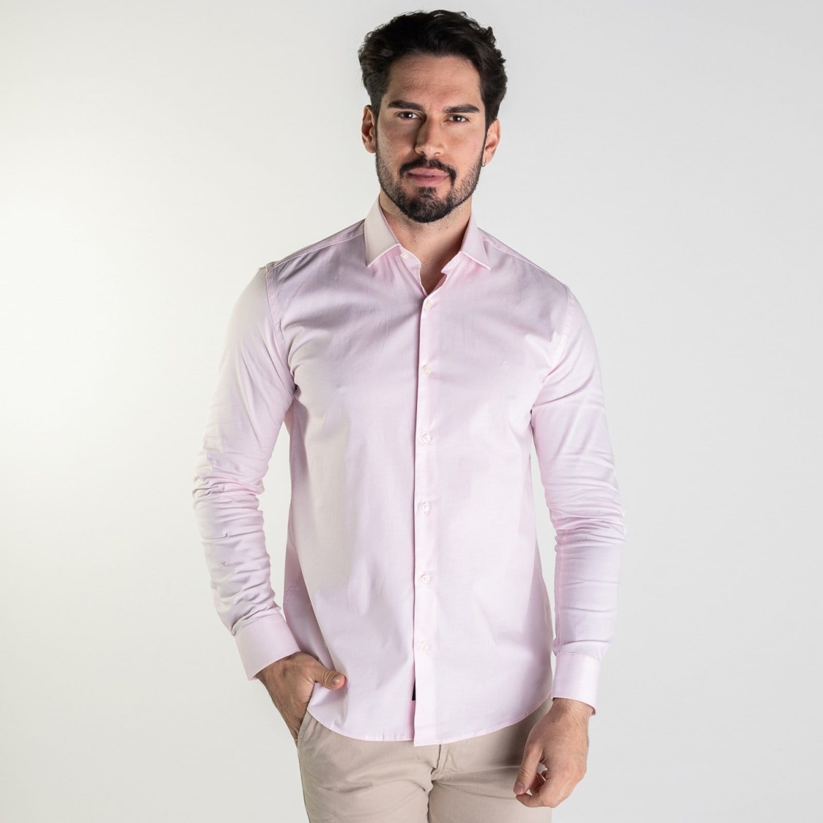 Vista principal Camisa Aramis Tricoline Stretch Aramis rosa