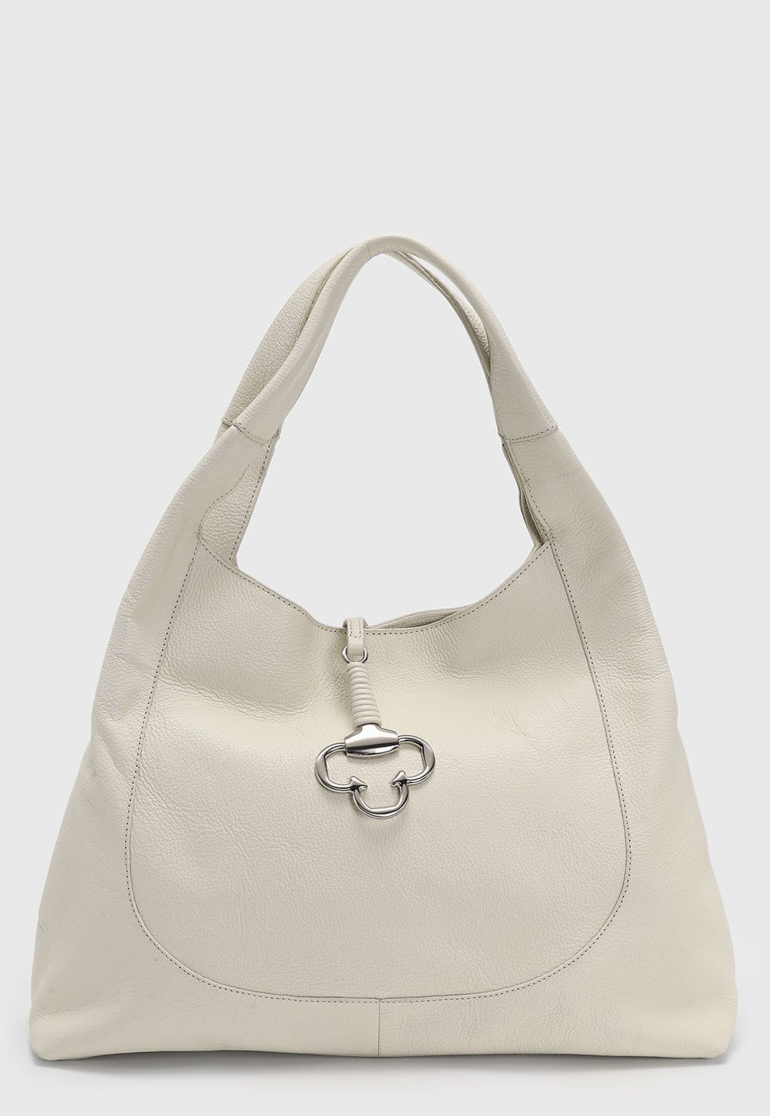 Bolsa Feminina Capodarte Grande Detalhe Metálico Off-White